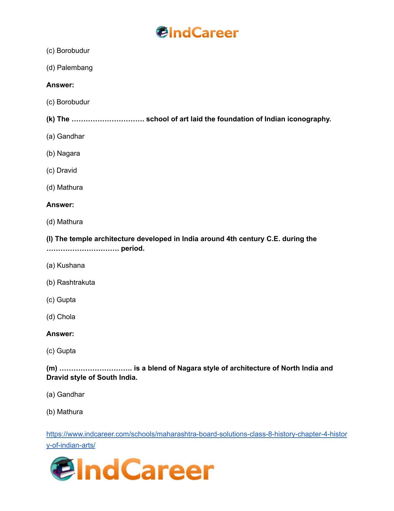 Maharashtra Board Solutions Class 8-History: Chapter 4- History of Indian Arts - Page 14