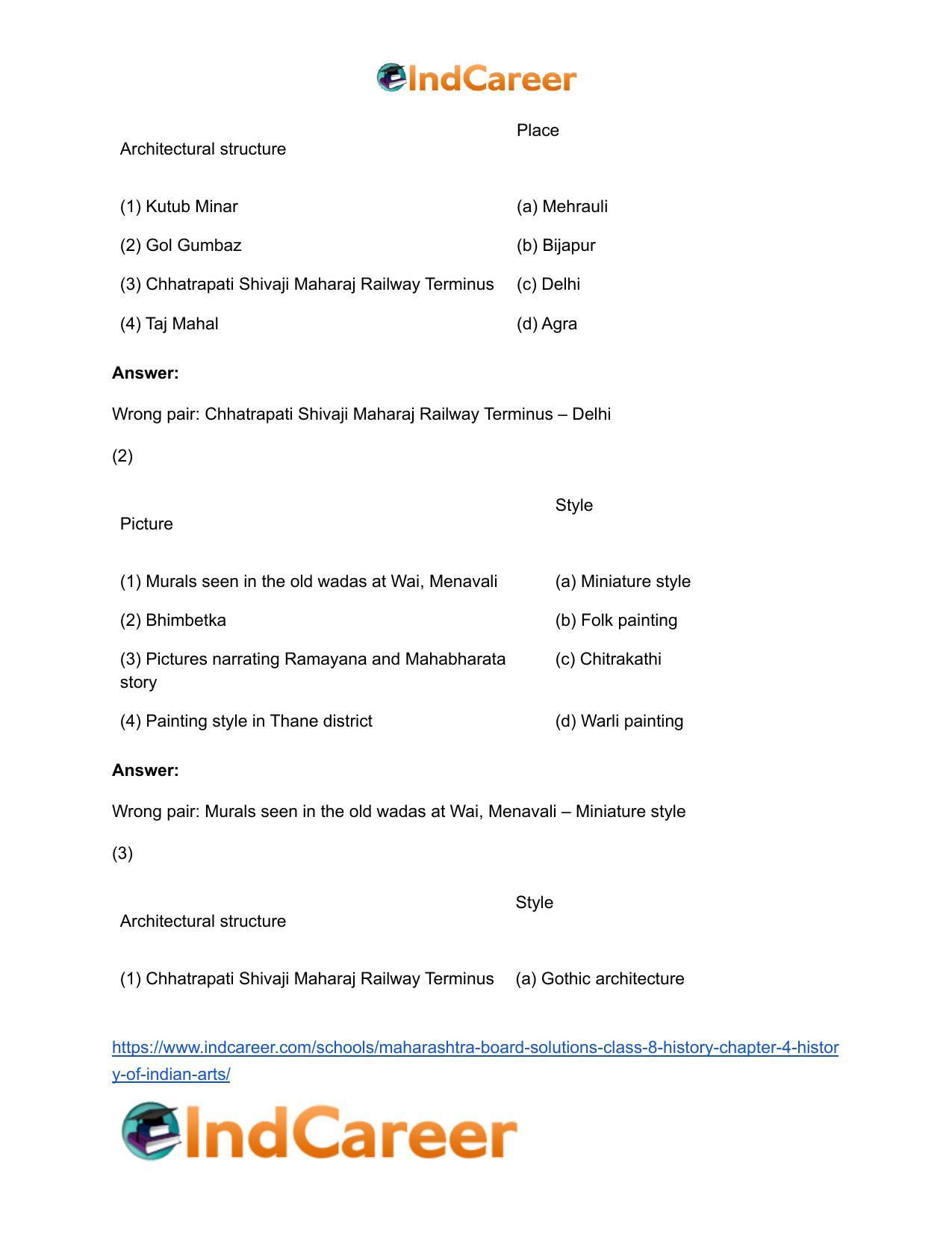 Maharashtra Board Solutions Class 8-History: Chapter 4- History of Indian Arts - Page 17