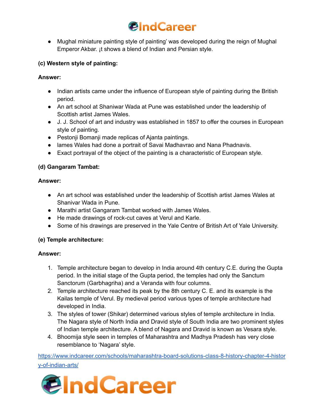 Maharashtra Board Solutions Class 8-History: Chapter 4- History of Indian Arts - Page 27