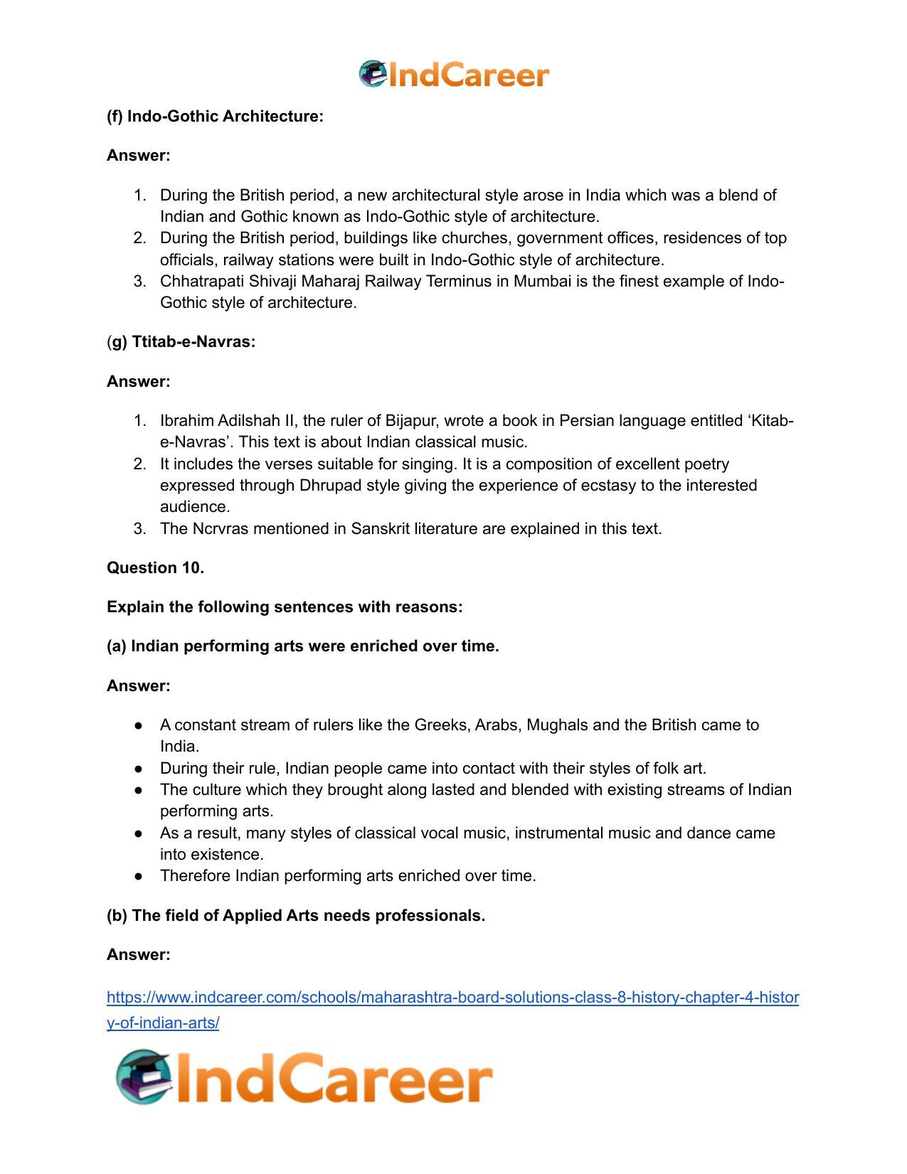 Maharashtra Board Solutions Class 8-History: Chapter 4- History of Indian Arts - Page 28