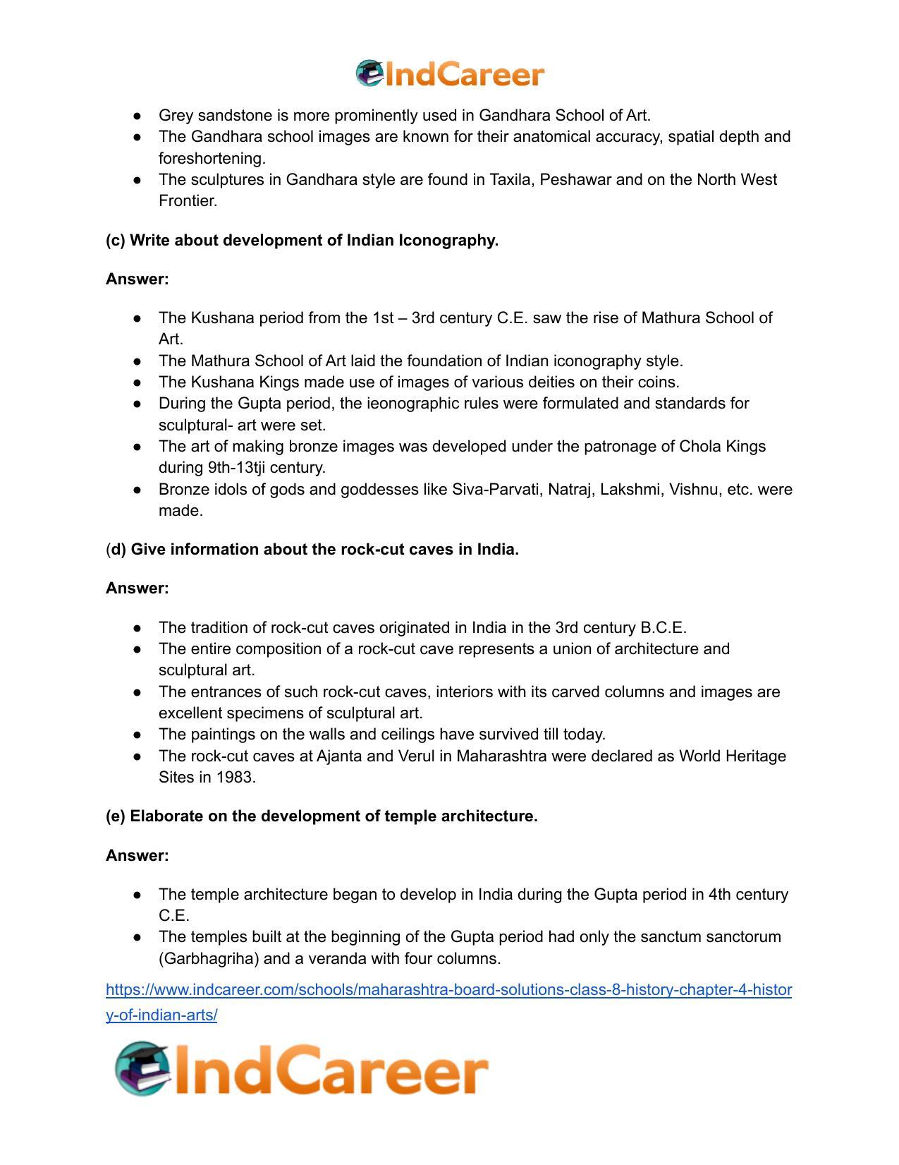 Maharashtra Board Solutions Class 8-History: Chapter 4- History of Indian Arts - Page 30