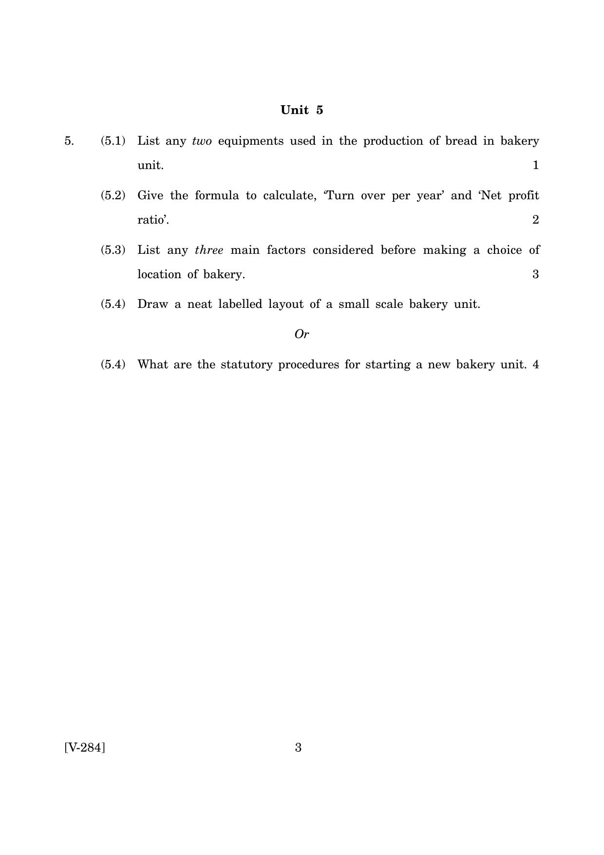 Goa Board Class 12 Bakery (March 2019) Question Paper - Page 3