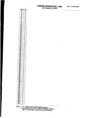 KCET Answer Key 2004 Question Papers