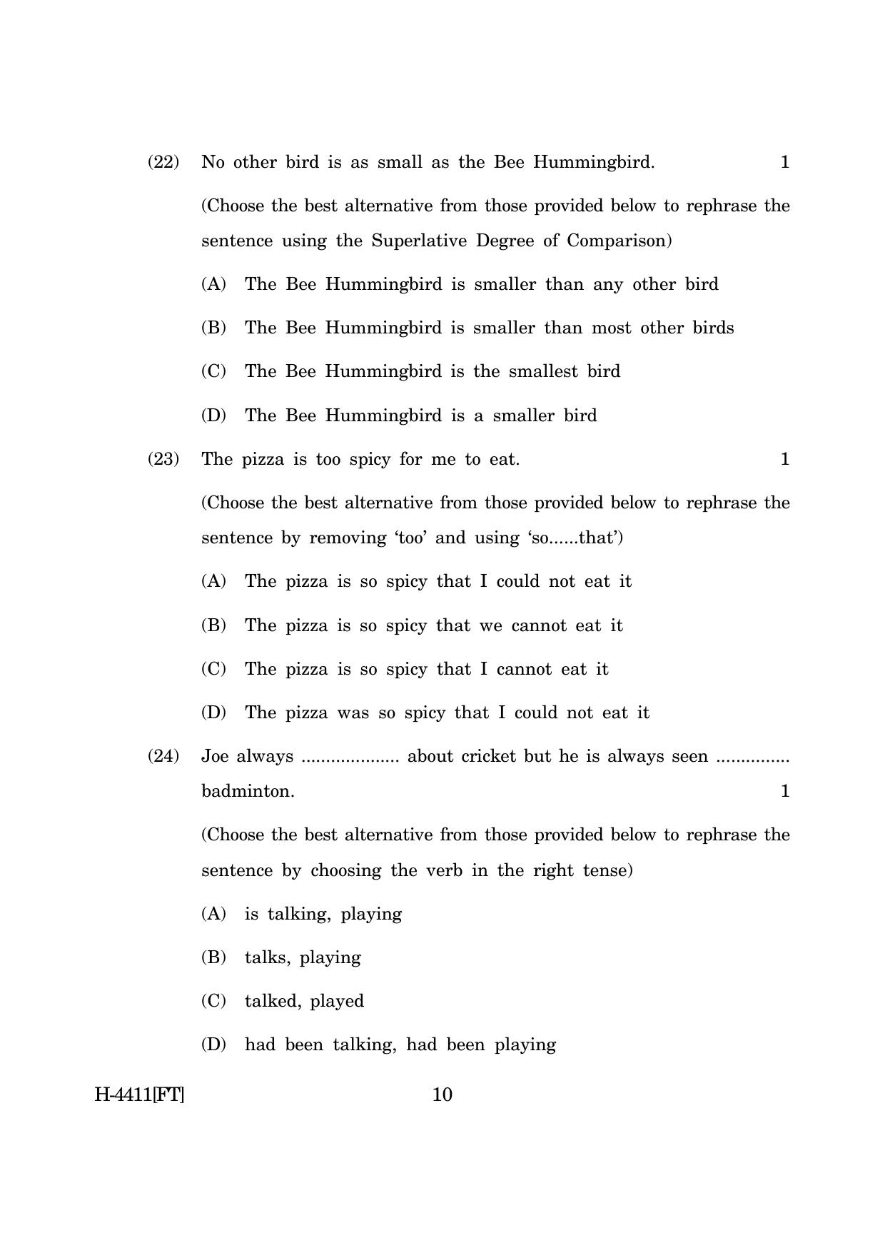 Goa Board Class 12 English I (November 2022) Question Paper - Page 10