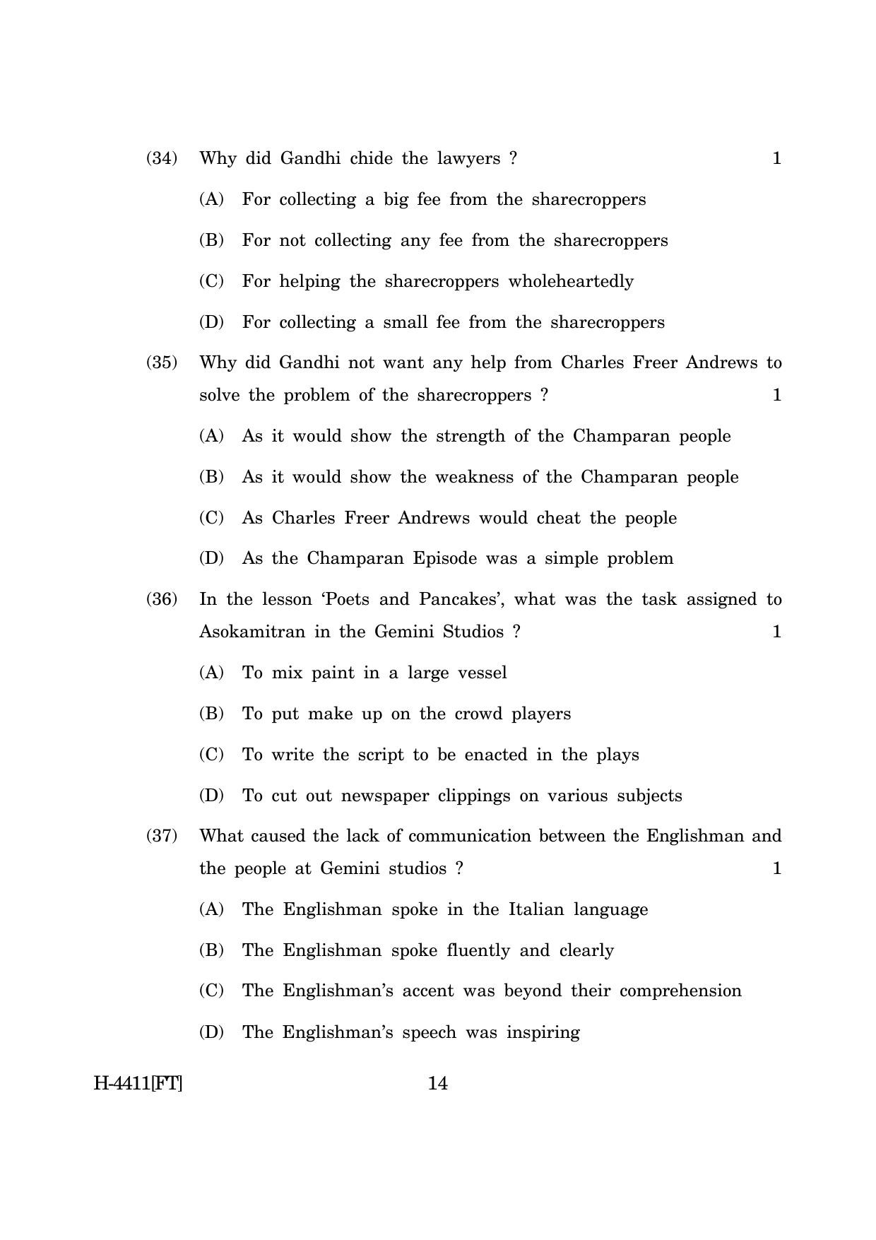 Goa Board Class 12 English I (November 2022) Question Paper - Page 14