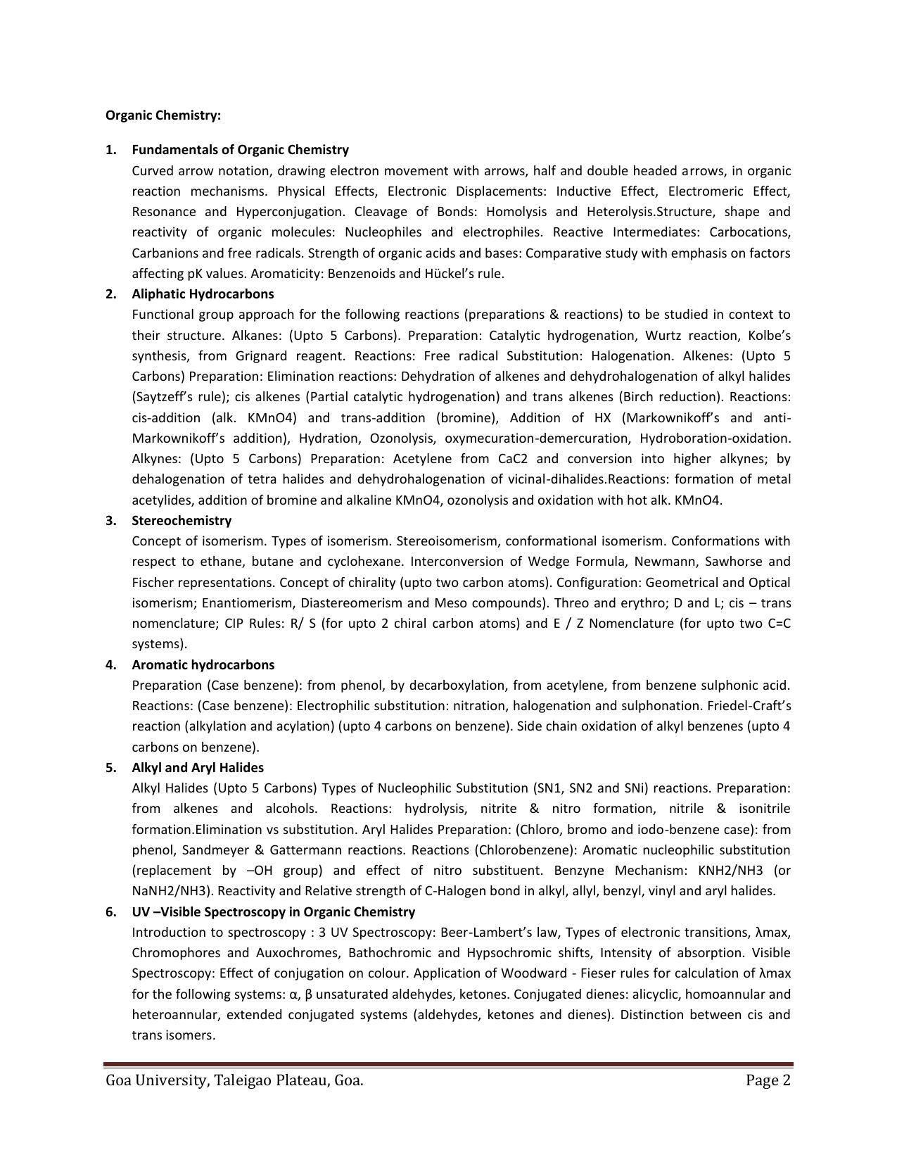 GU ART Chemistry Syllabus - Page 2