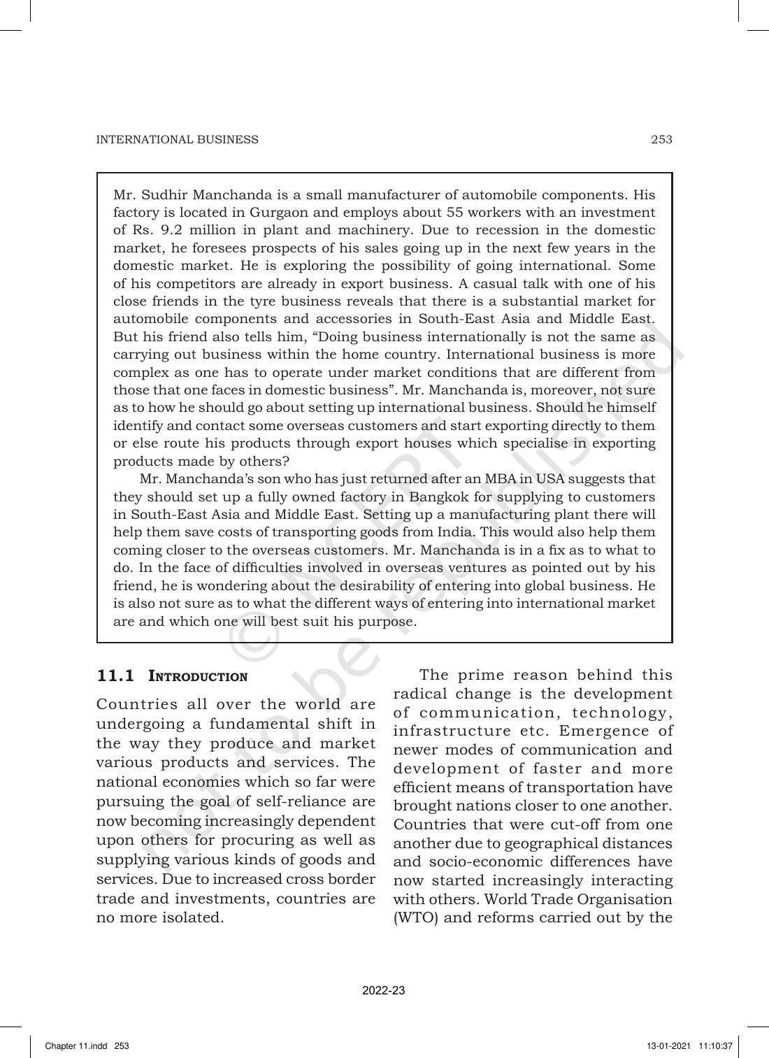 NCERT Book for Class 11 Business Studies Chapter 11 International Business-I - Page 2