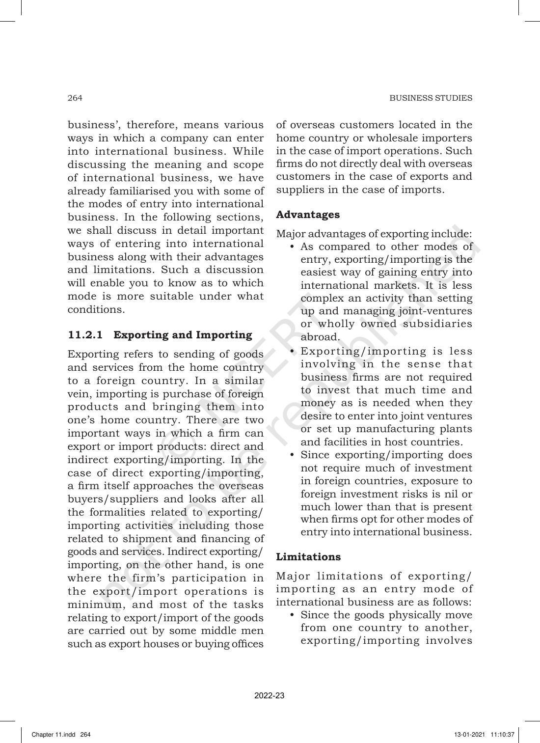 NCERT Book for Class 11 Business Studies Chapter 11 International Business-I - Page 13