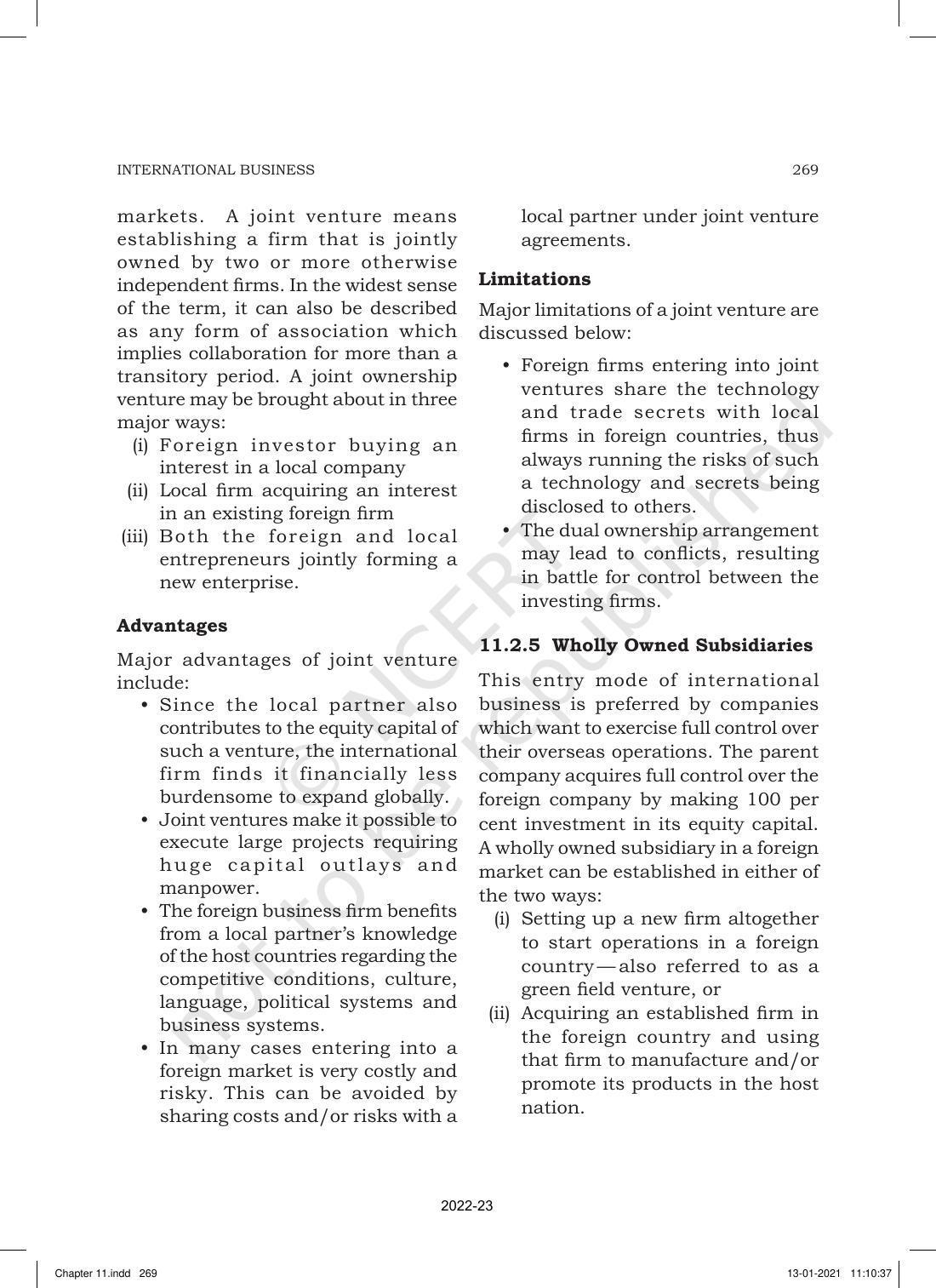 NCERT Book for Class 11 Business Studies Chapter 11 International Business-I - Page 18