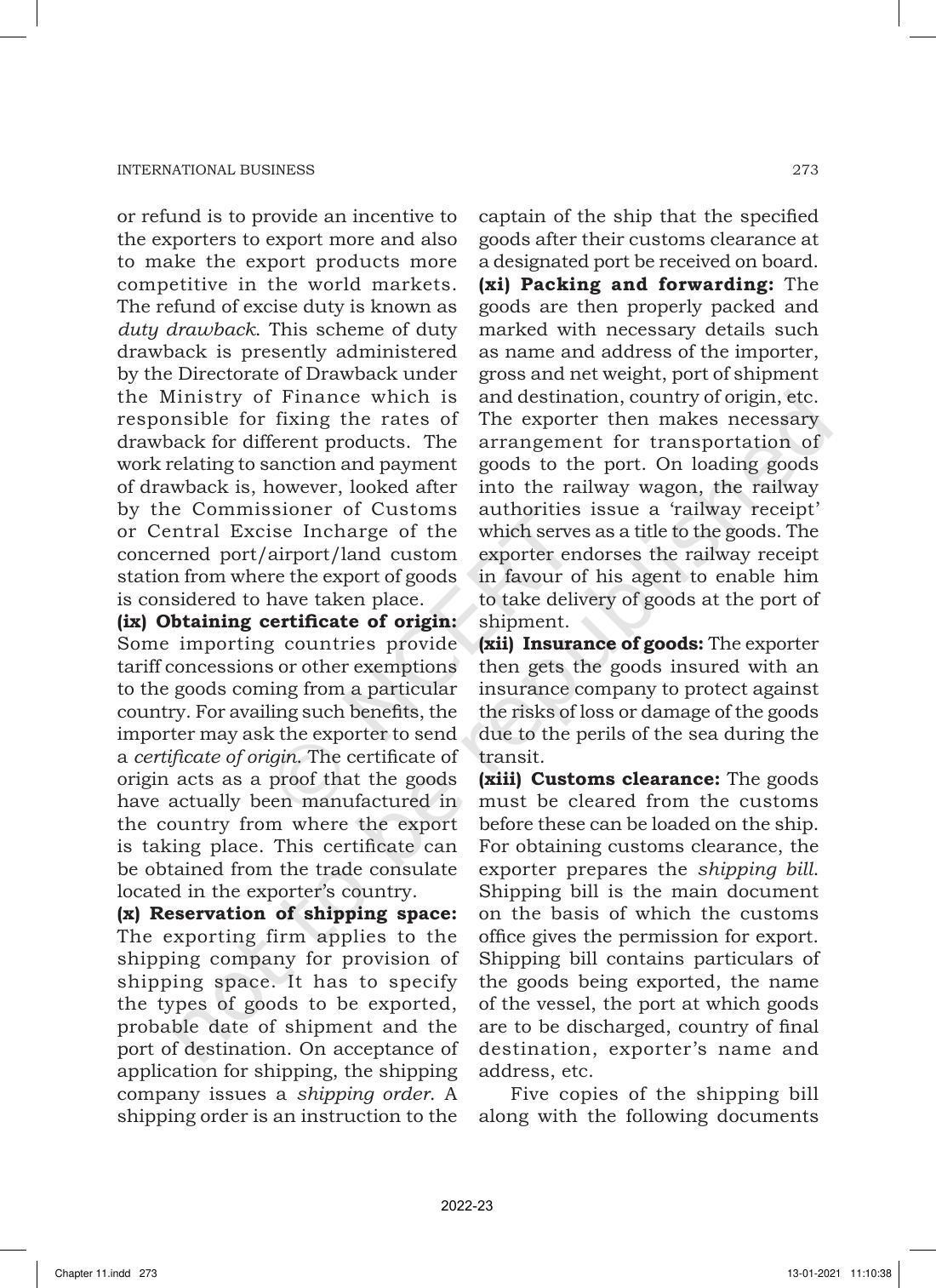 NCERT Book for Class 11 Business Studies Chapter 11 International Business-I - Page 22