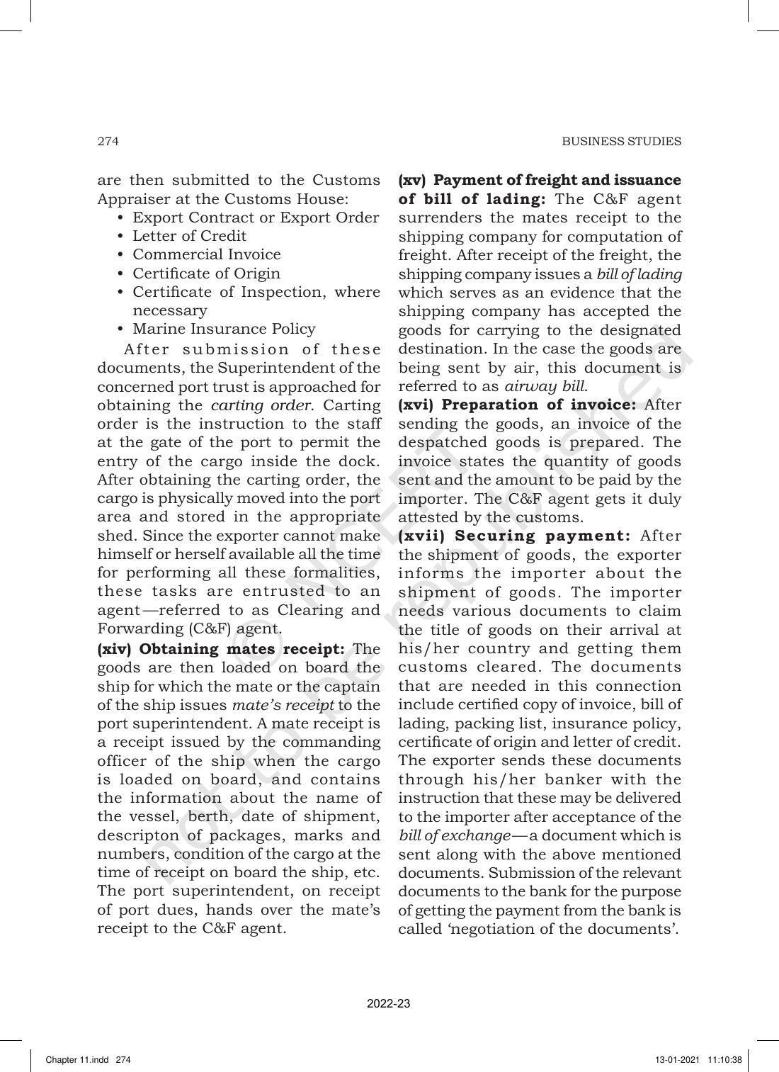 NCERT Book for Class 11 Business Studies Chapter 11 International Business-I - Page 23