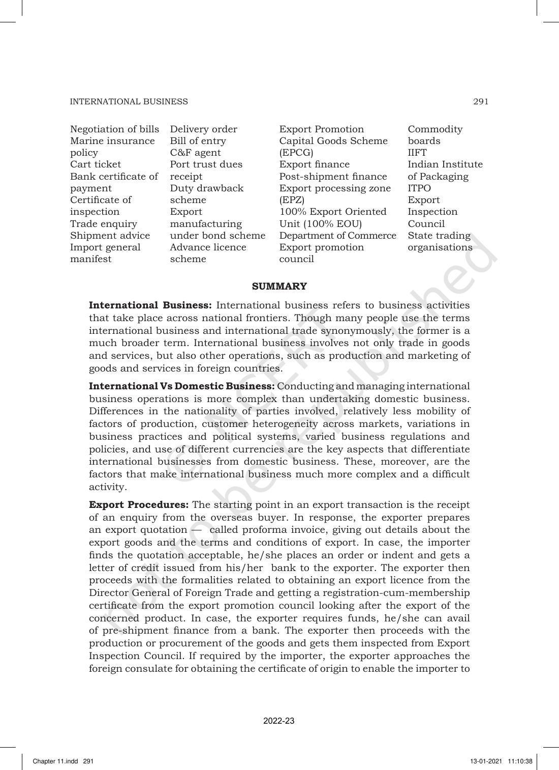 NCERT Book for Class 11 Business Studies Chapter 11 International Business-I - Page 40