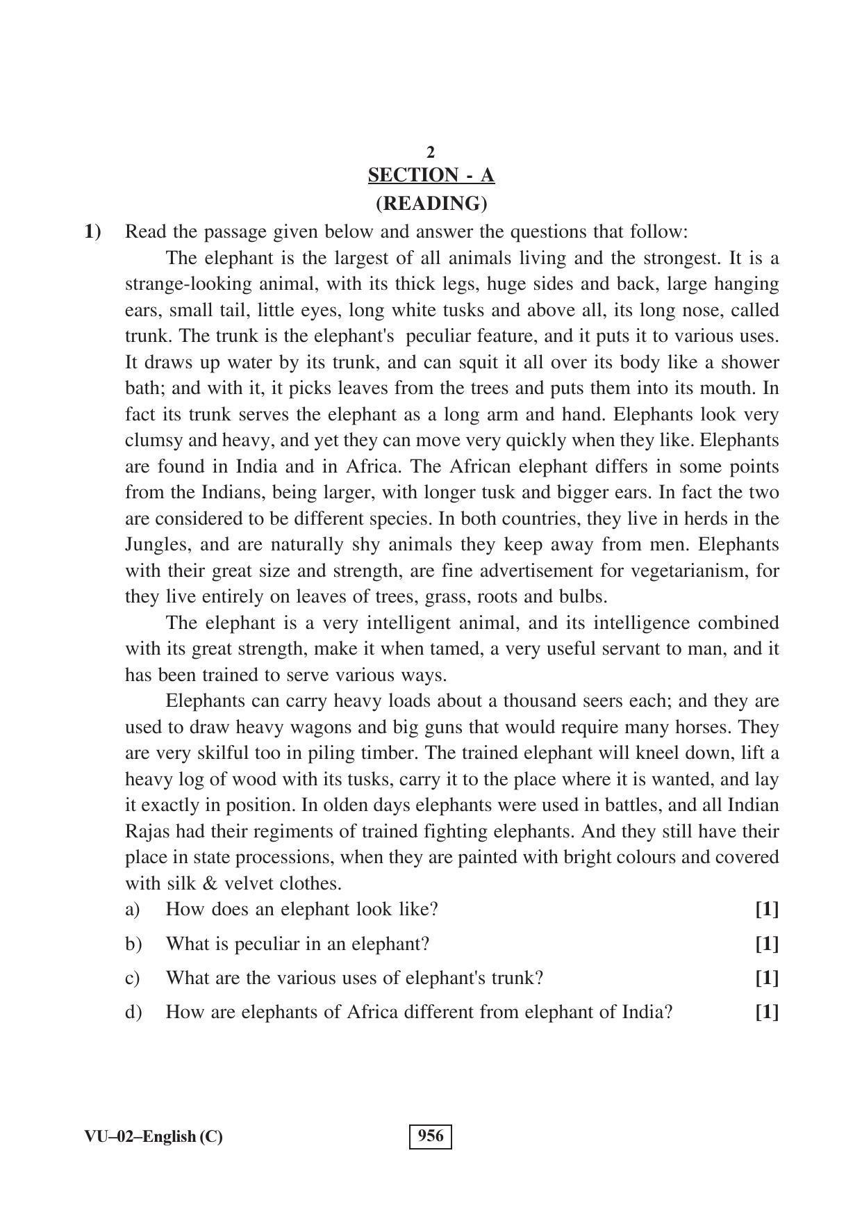 RBSE 2017 English Varishtha Upadhyay Question Paper - Page 2