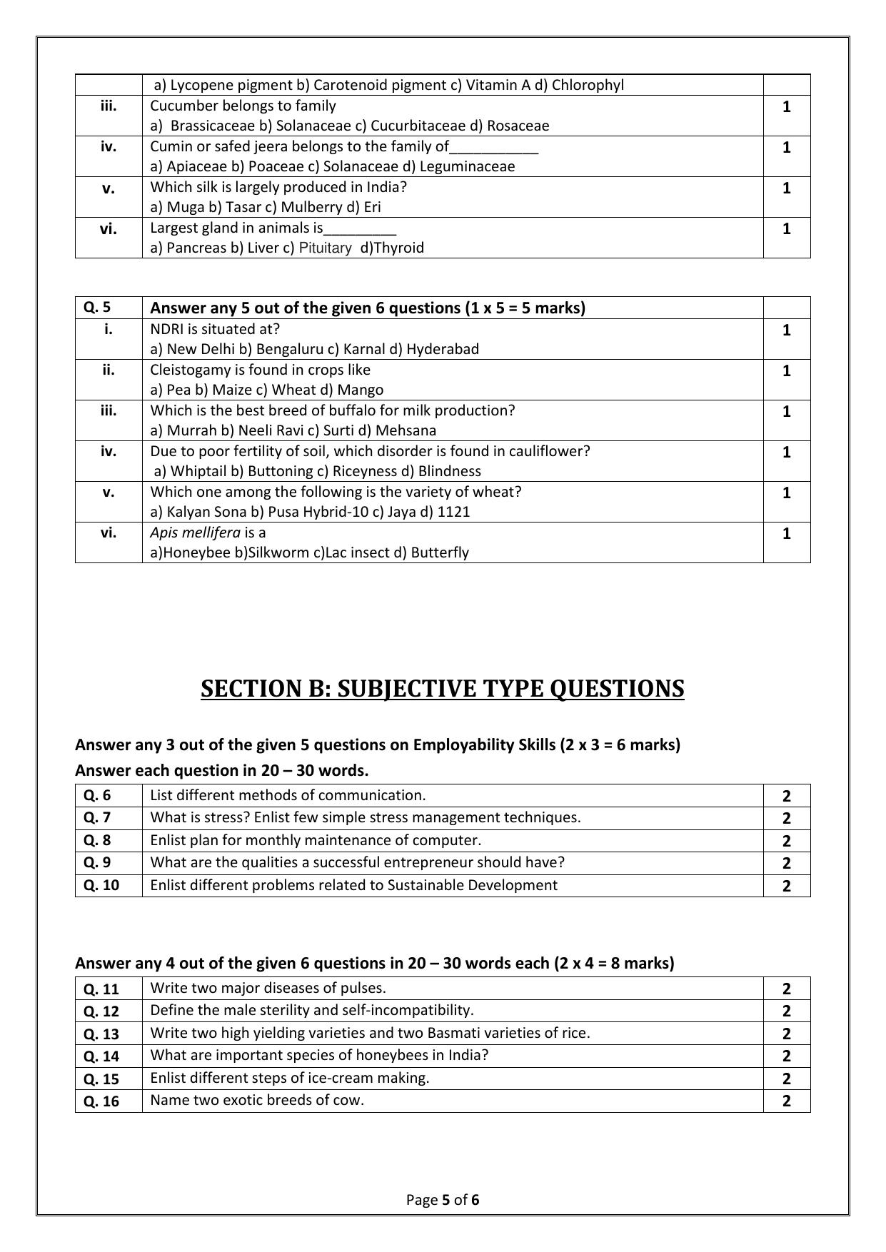 CBSE Class 10 (Skill Education) Agriculture 2024 Sample Paper - Page 5