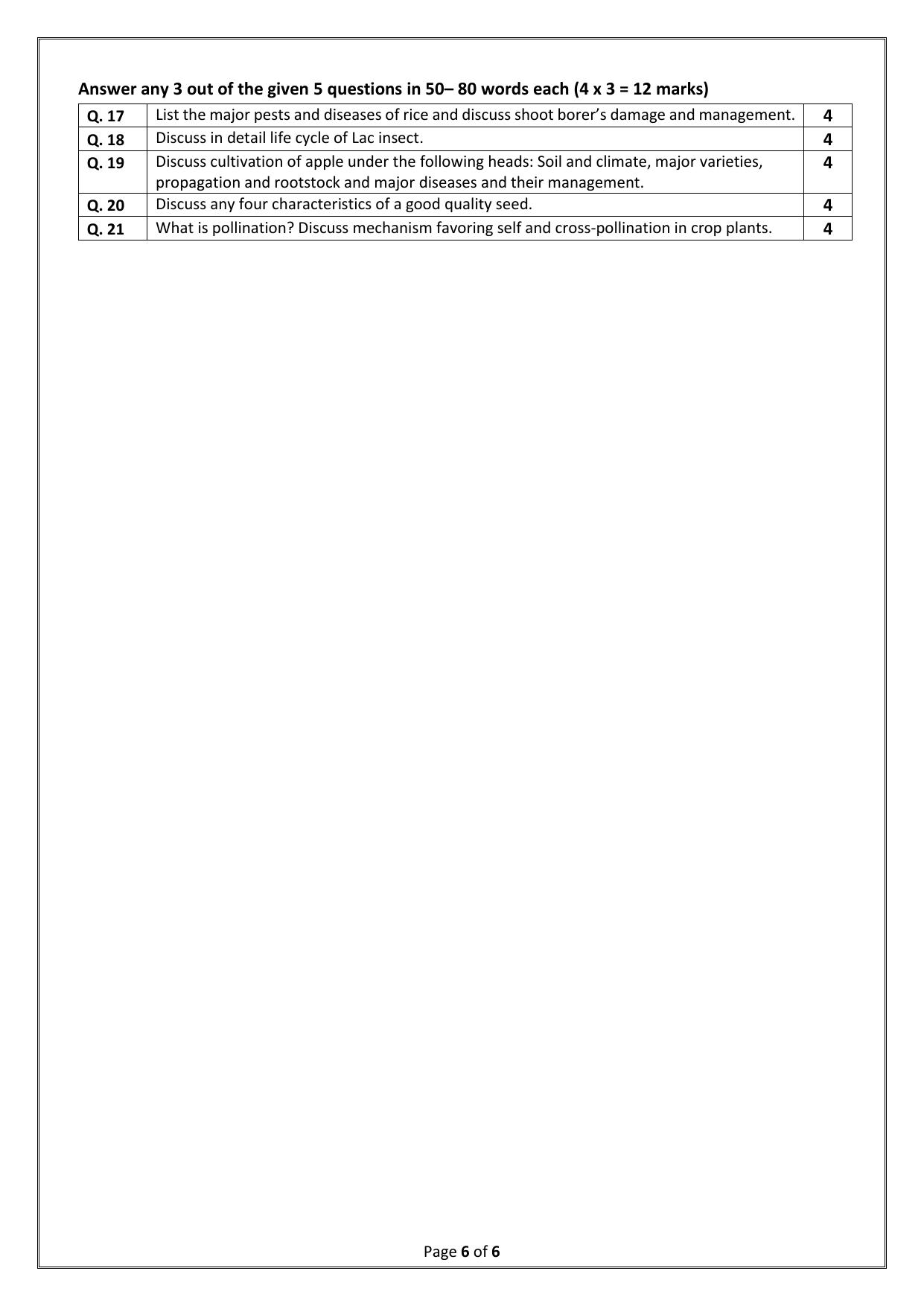 CBSE Class 10 (Skill Education) Agriculture 2024 Sample Paper - Page 6