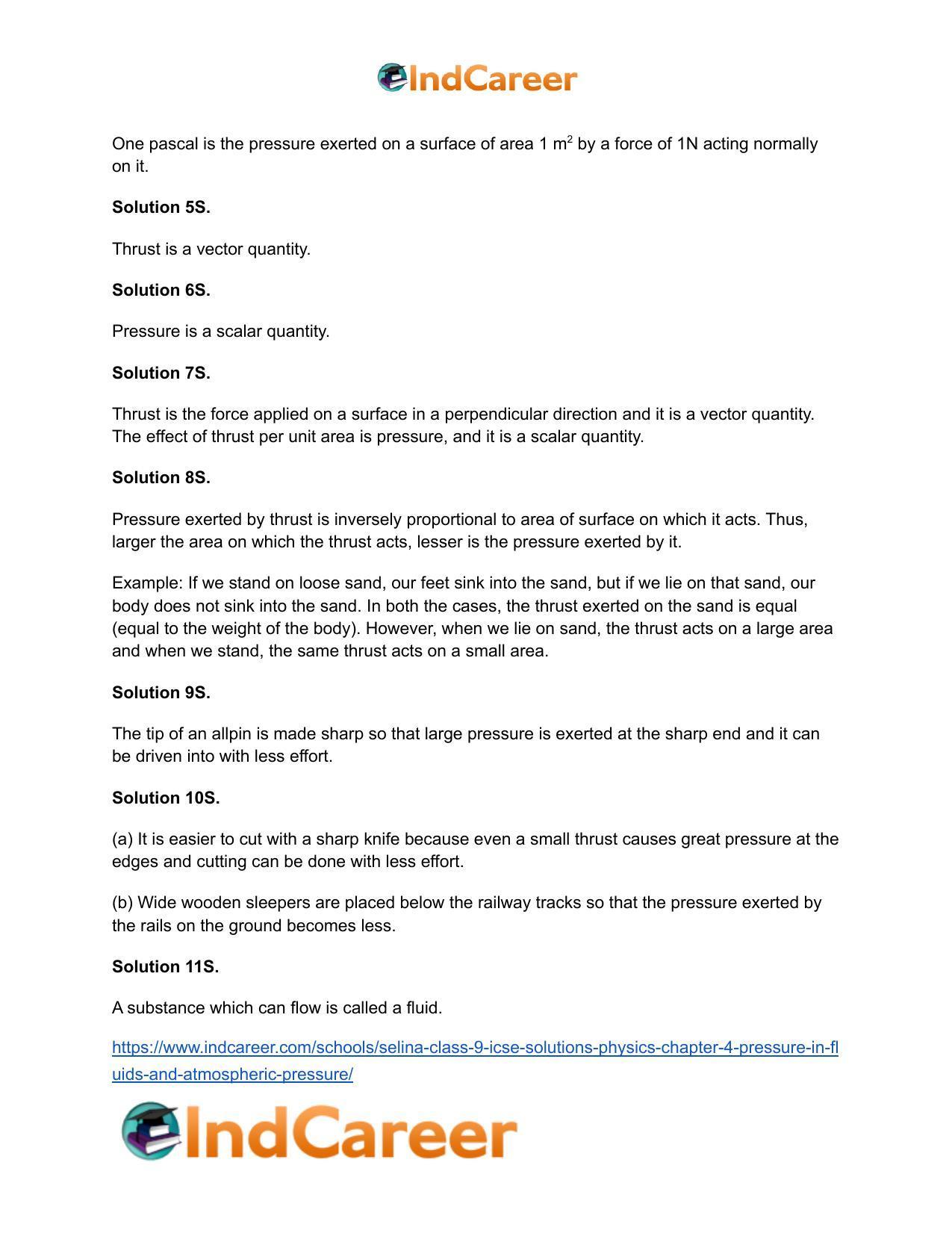 Selina Class 9 ICSE Solutions Physics : Chapter 4- Pressure in Fluids and Atmospheric Pressure - Page 3