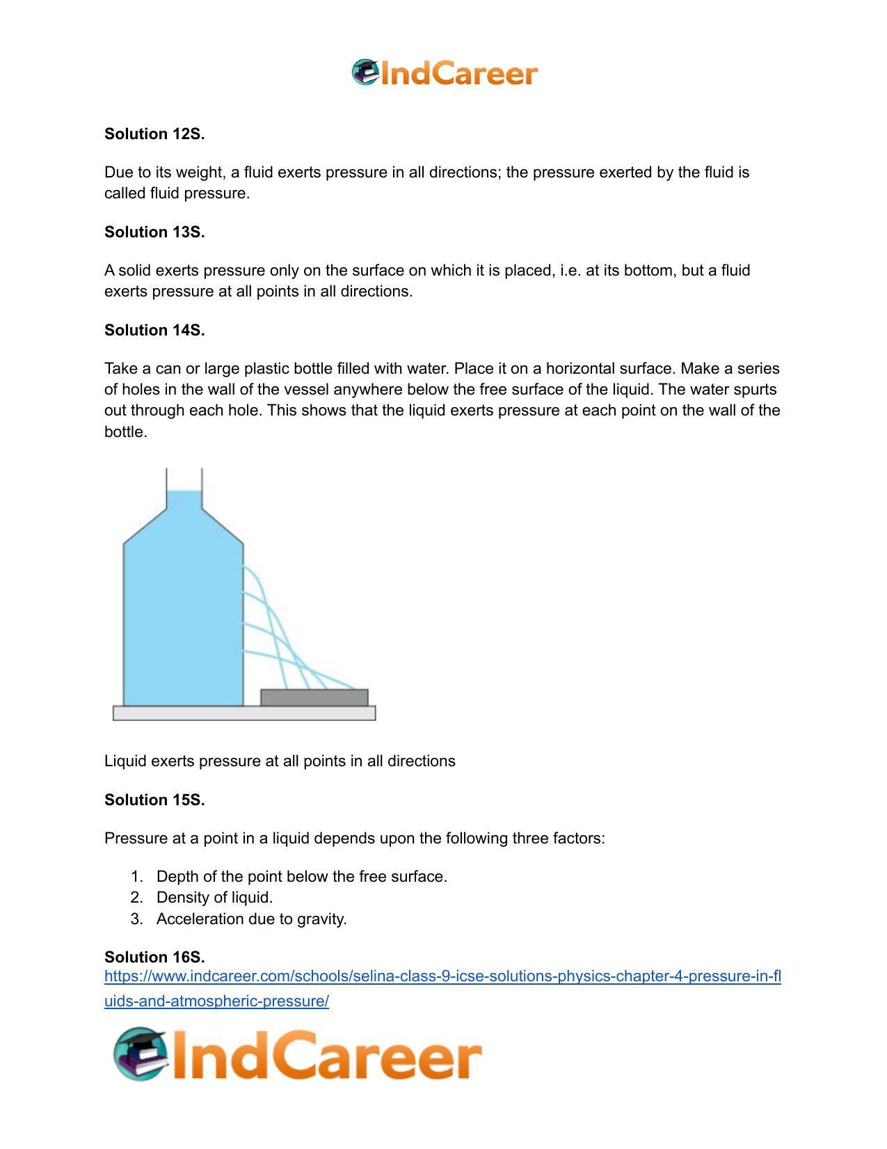 Selina Class 9 ICSE Solutions Physics : Chapter 4- Pressure in Fluids and Atmospheric Pressure - Page 4