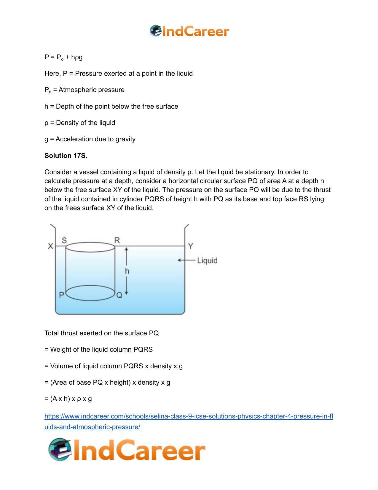 Selina Class 9 ICSE Solutions Physics : Chapter 4- Pressure in Fluids and Atmospheric Pressure - Page 5