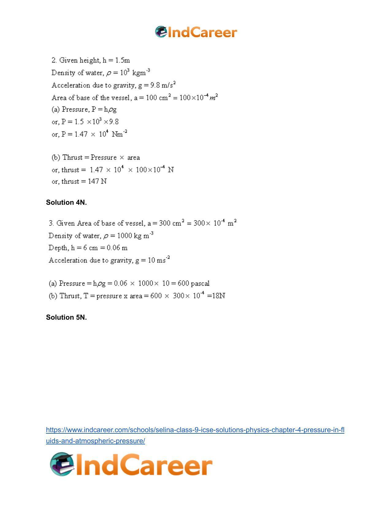 Selina Class 9 ICSE Solutions Physics : Chapter 4- Pressure in Fluids and Atmospheric Pressure - Page 11