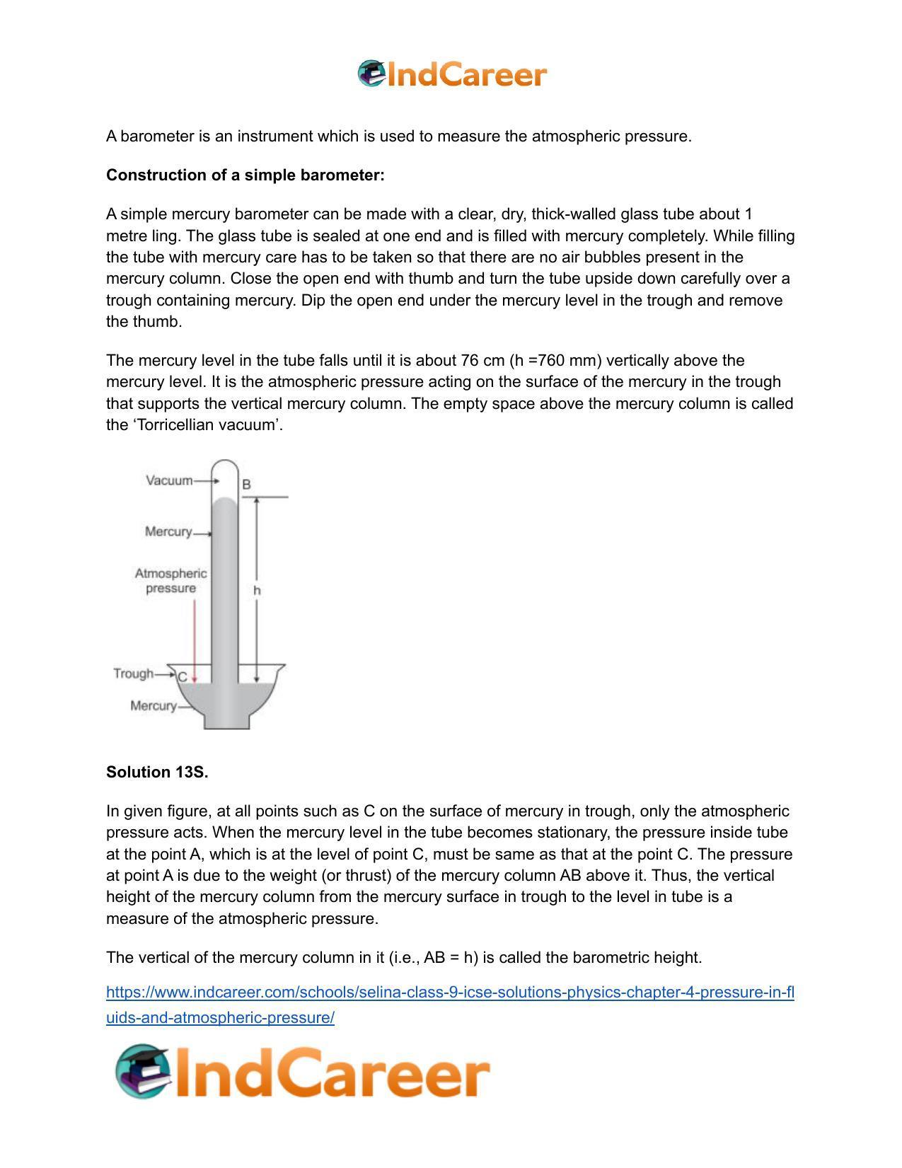 Selina Class 9 ICSE Solutions Physics : Chapter 4- Pressure in Fluids and Atmospheric Pressure - Page 19