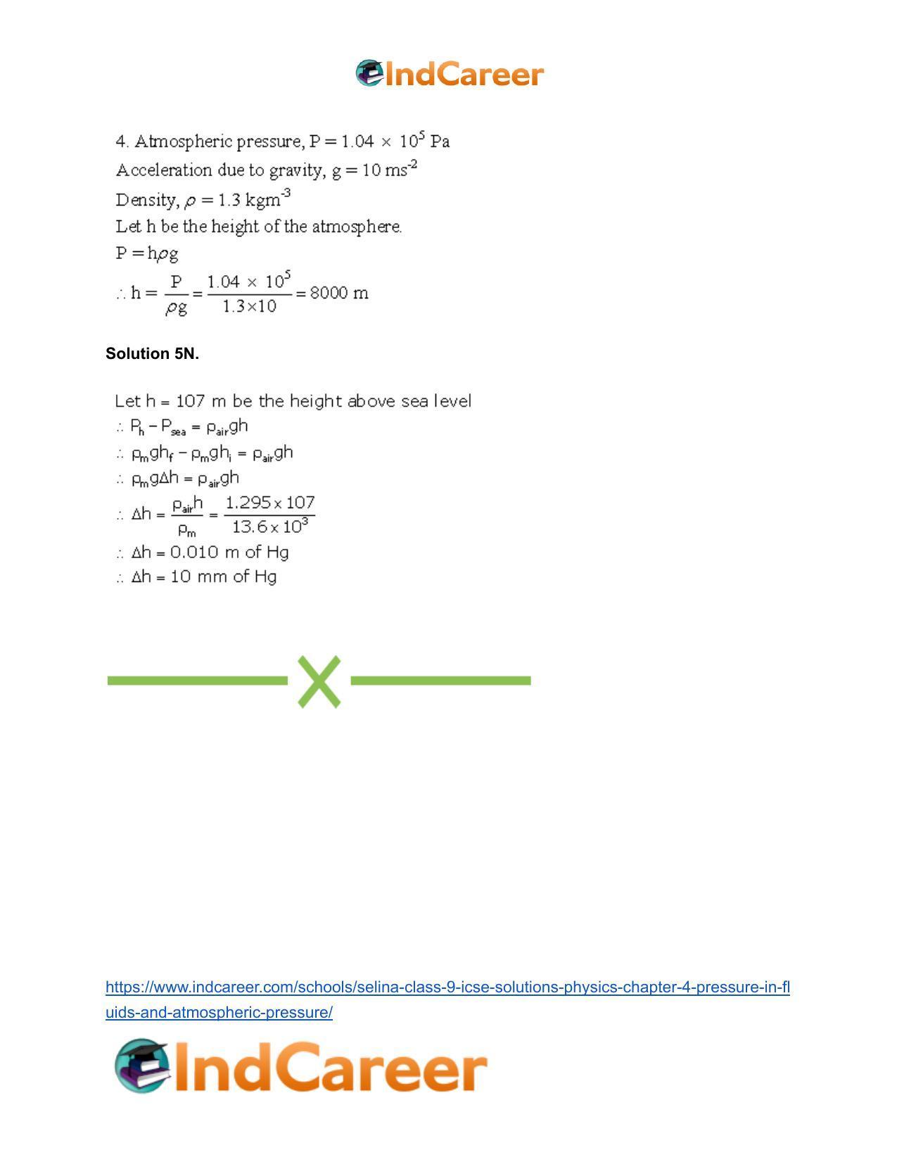 Selina Class 9 ICSE Solutions Physics : Chapter 4- Pressure in Fluids and Atmospheric Pressure - Page 27
