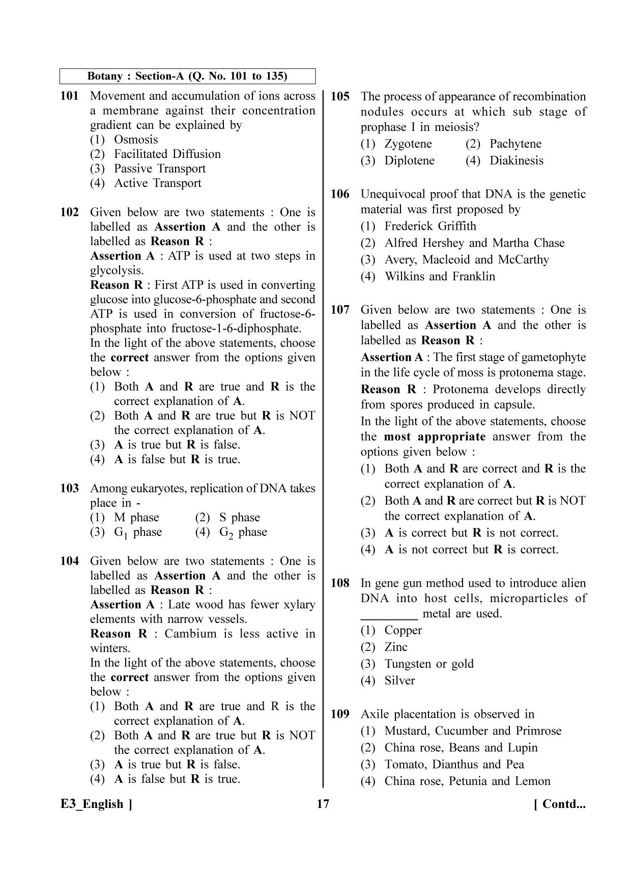 NEET 2023 E4 Official Answer Key - Page 17