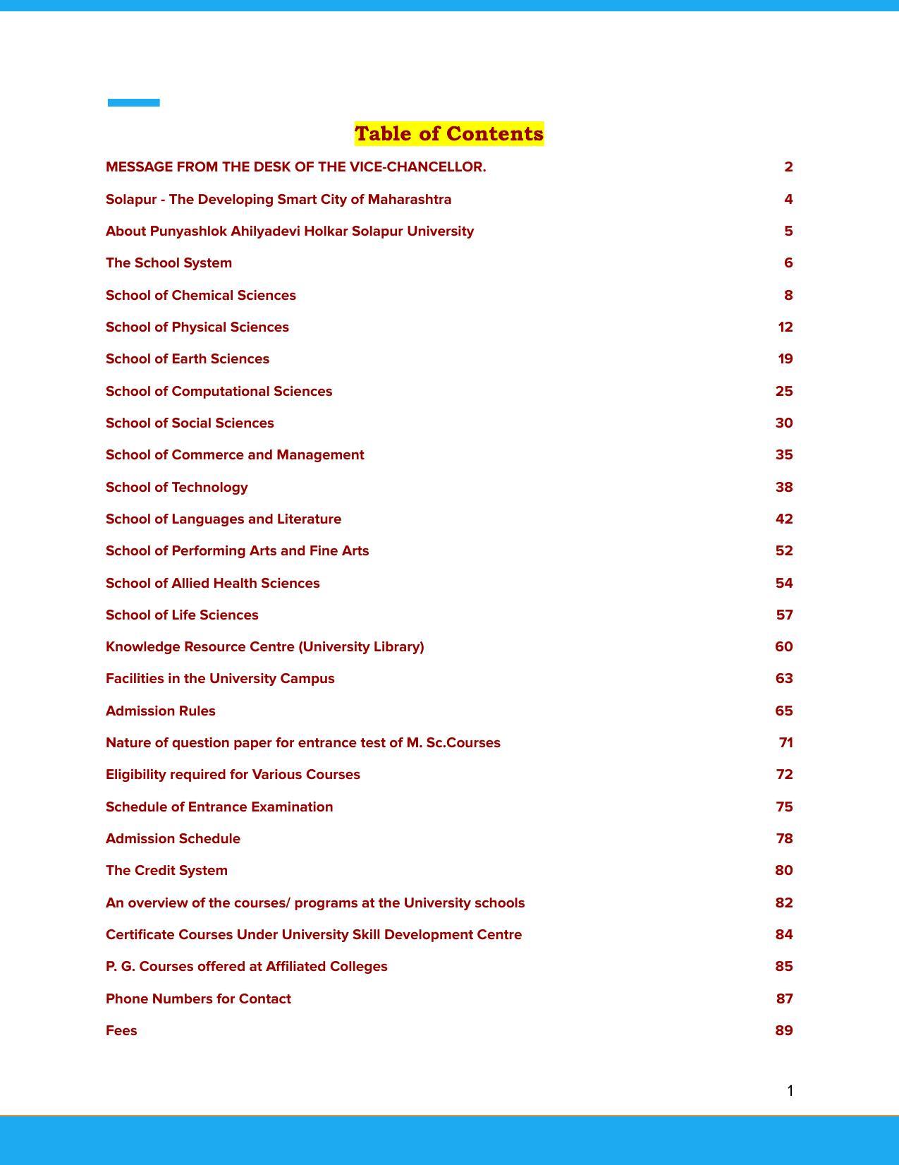 Solapur University, Solapur Prospectus 2021-22 - Page 2