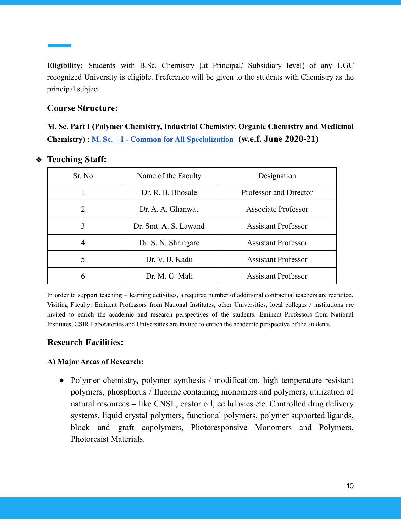 Solapur University, Solapur Prospectus 2021-22 - Page 11