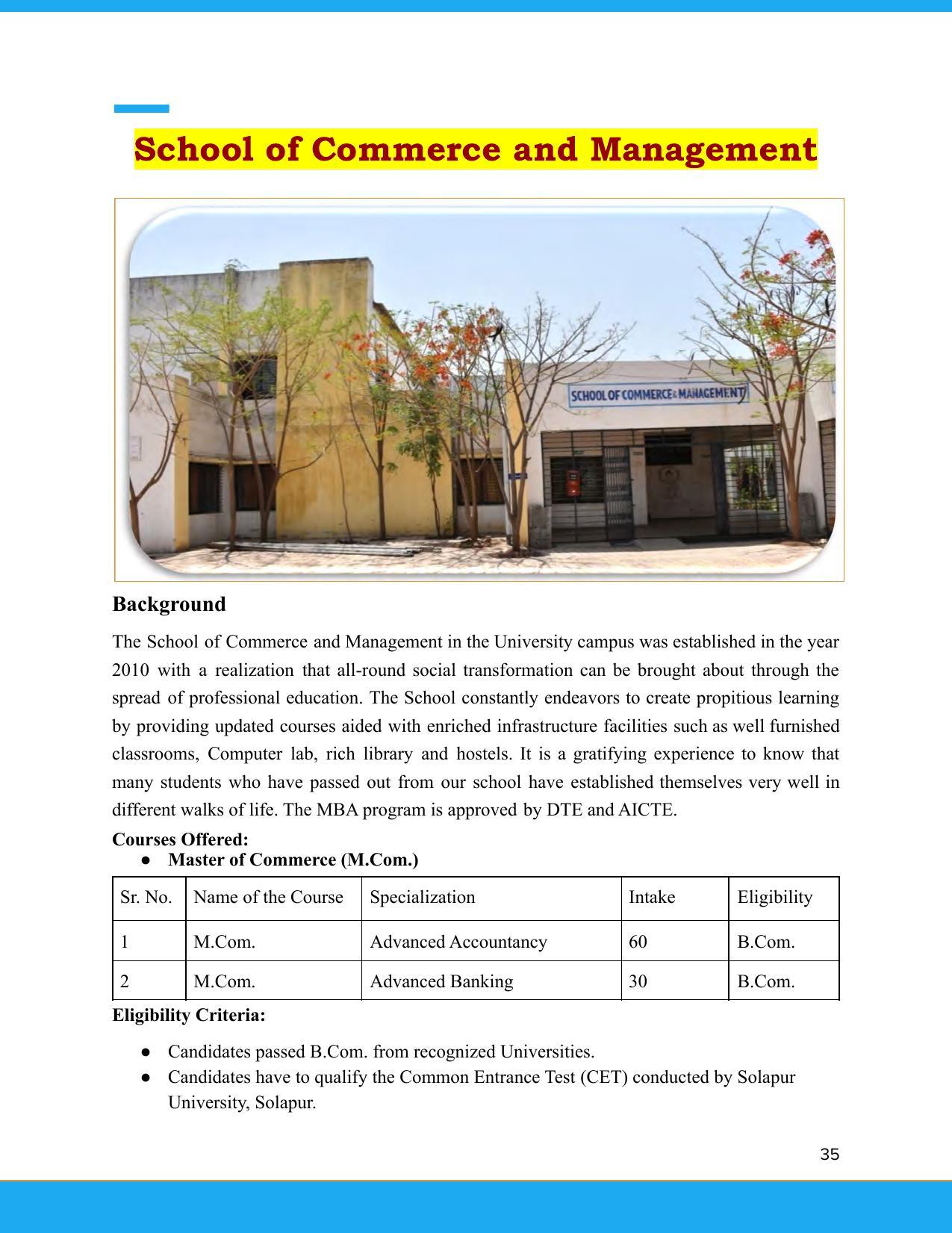 Solapur University, Solapur Prospectus 2021-22 - Page 36
