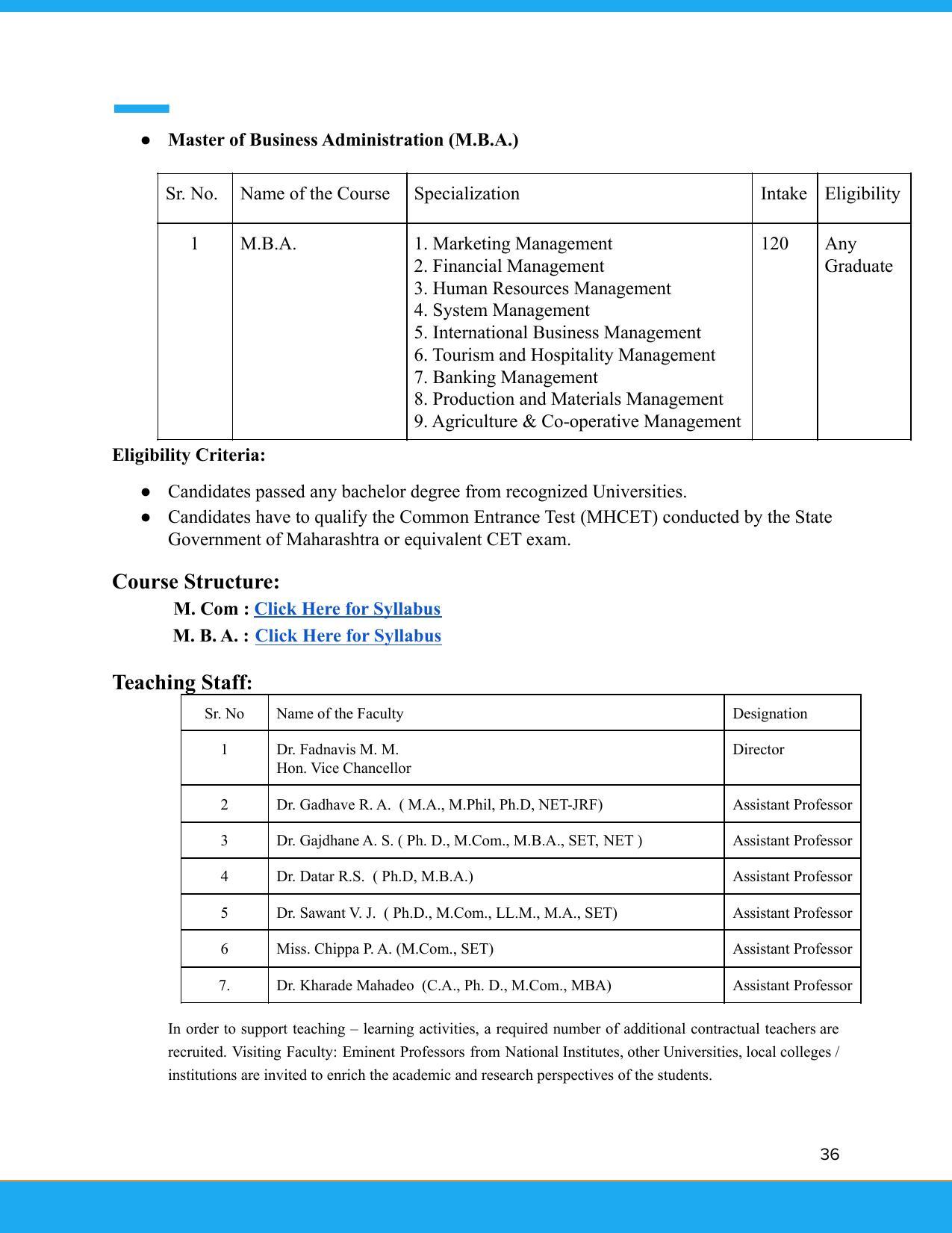 Solapur University, Solapur Prospectus 2021-22 - Page 37