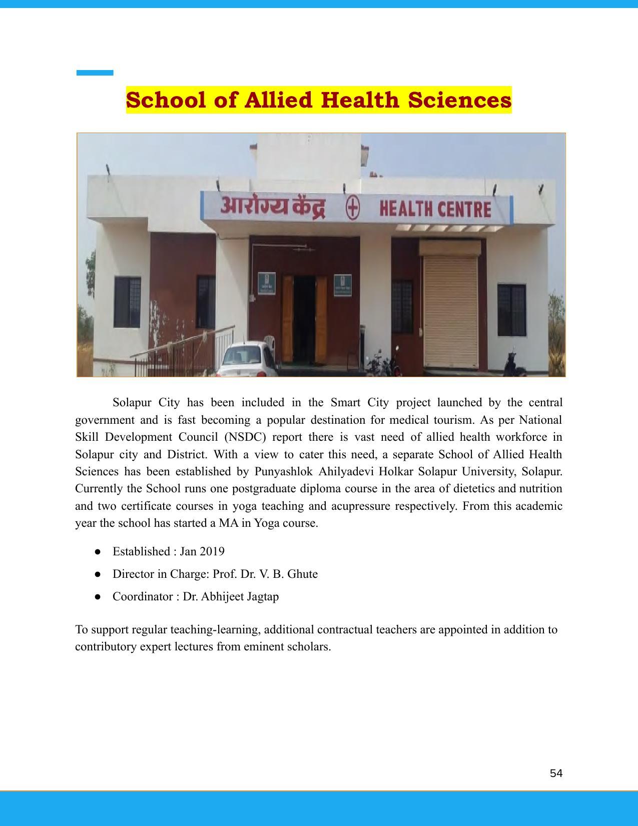 Solapur University, Solapur Prospectus 2021-22 - Page 55