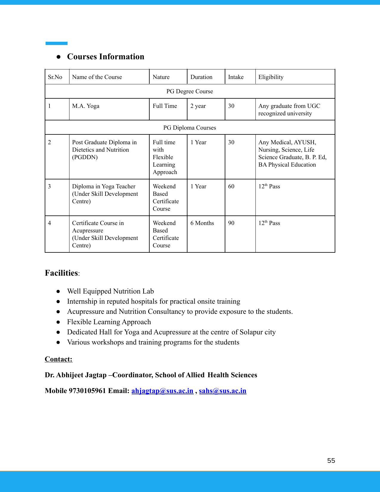 Solapur University, Solapur Prospectus 2021-22 - Page 56