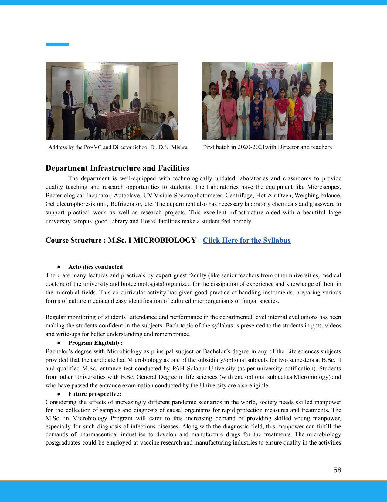 Solapur University, Solapur Prospectus 2021-22 - Page 59