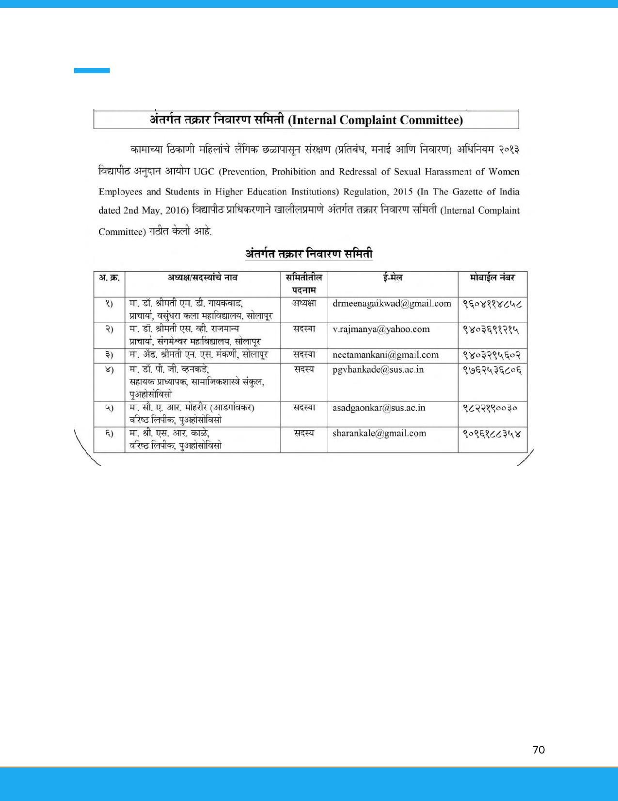 Solapur University, Solapur Prospectus 2021-22 - Page 71