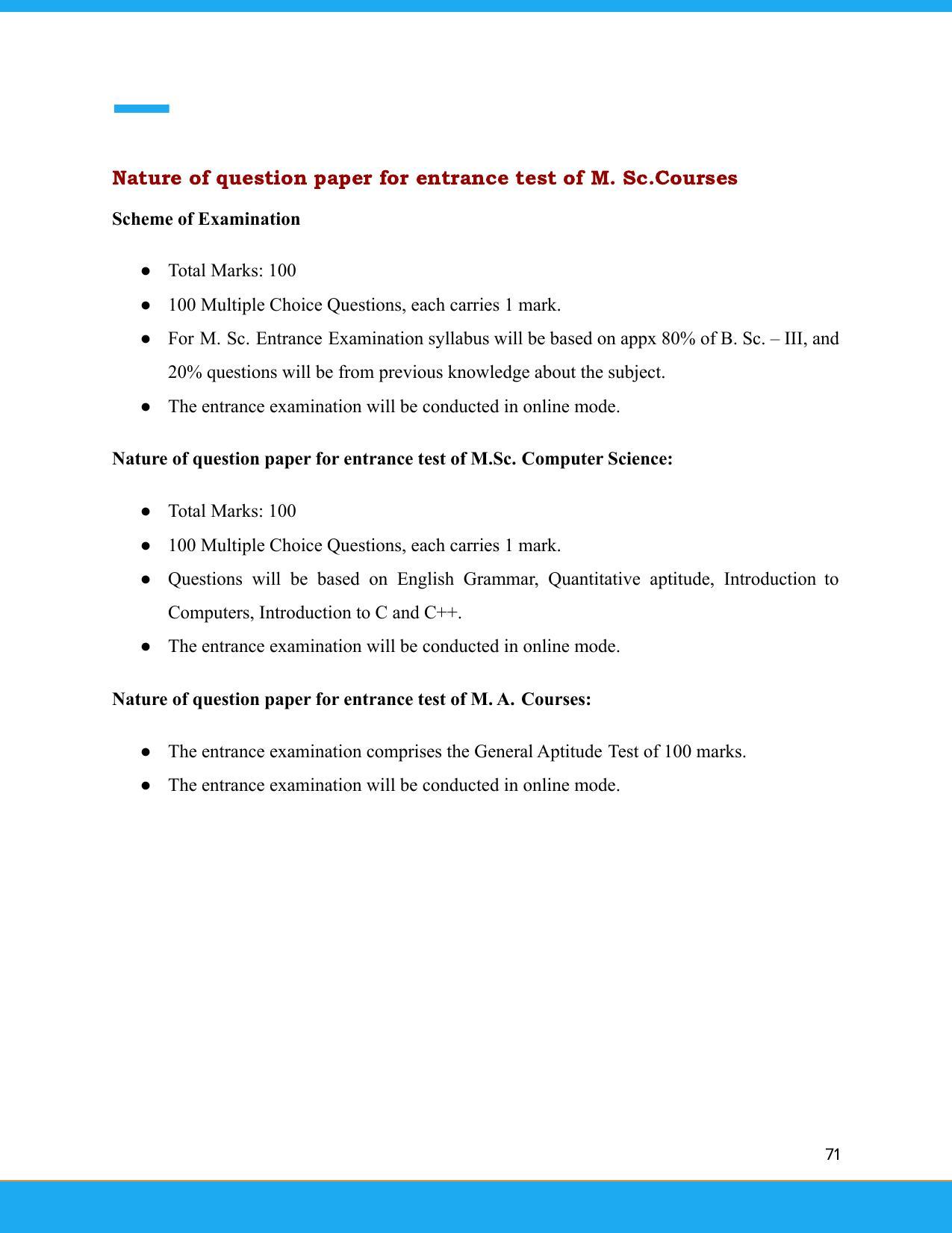 Solapur University, Solapur Prospectus 2021-22 - Page 72