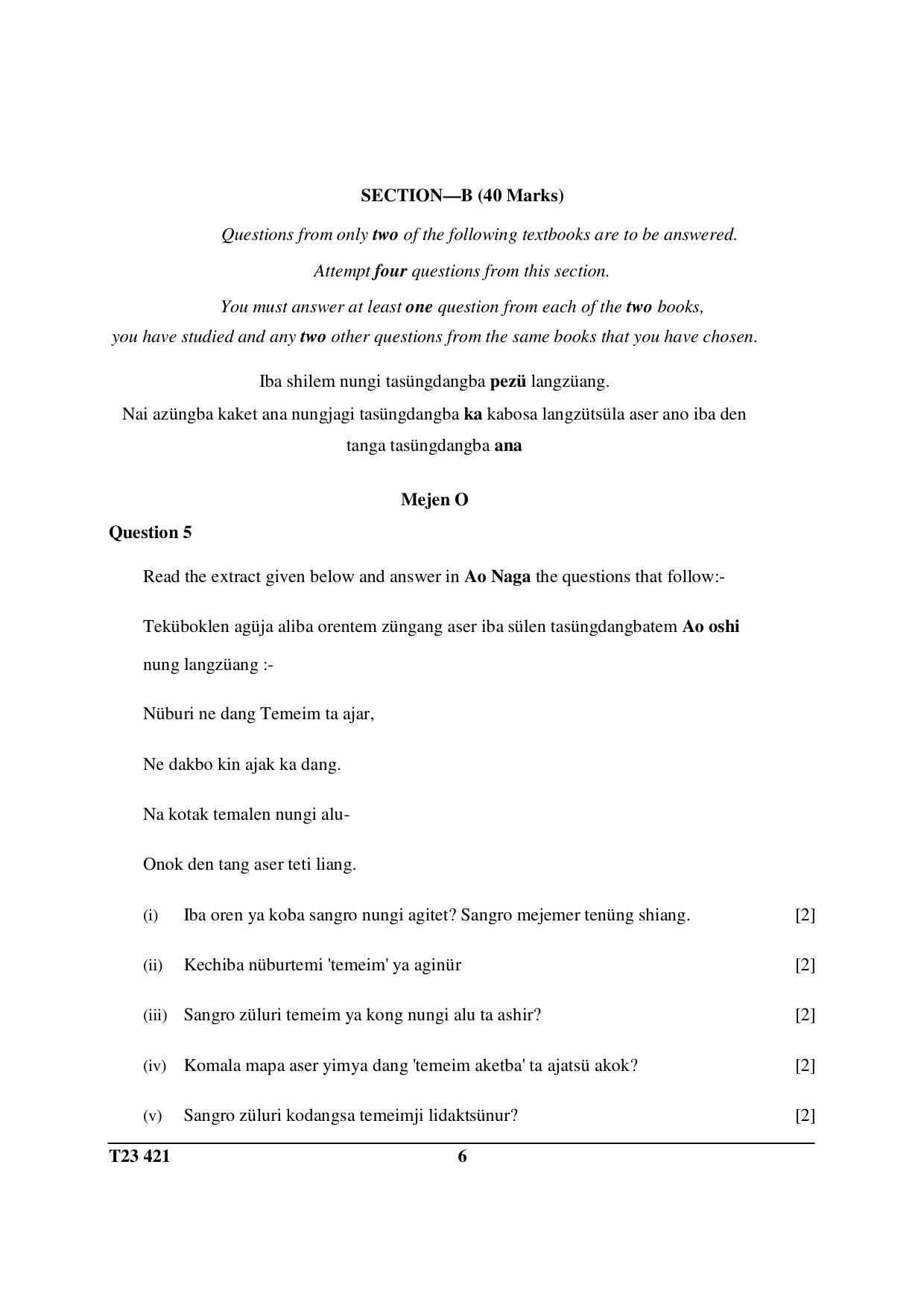 ICSE Class 10 AO NAGA 2023 Question Paper - Page 6