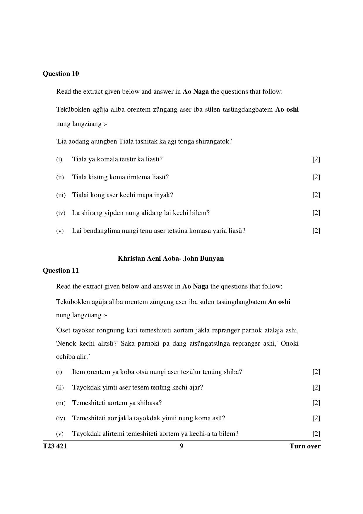 ICSE Class 10 AO NAGA 2023 Question Paper - Page 9