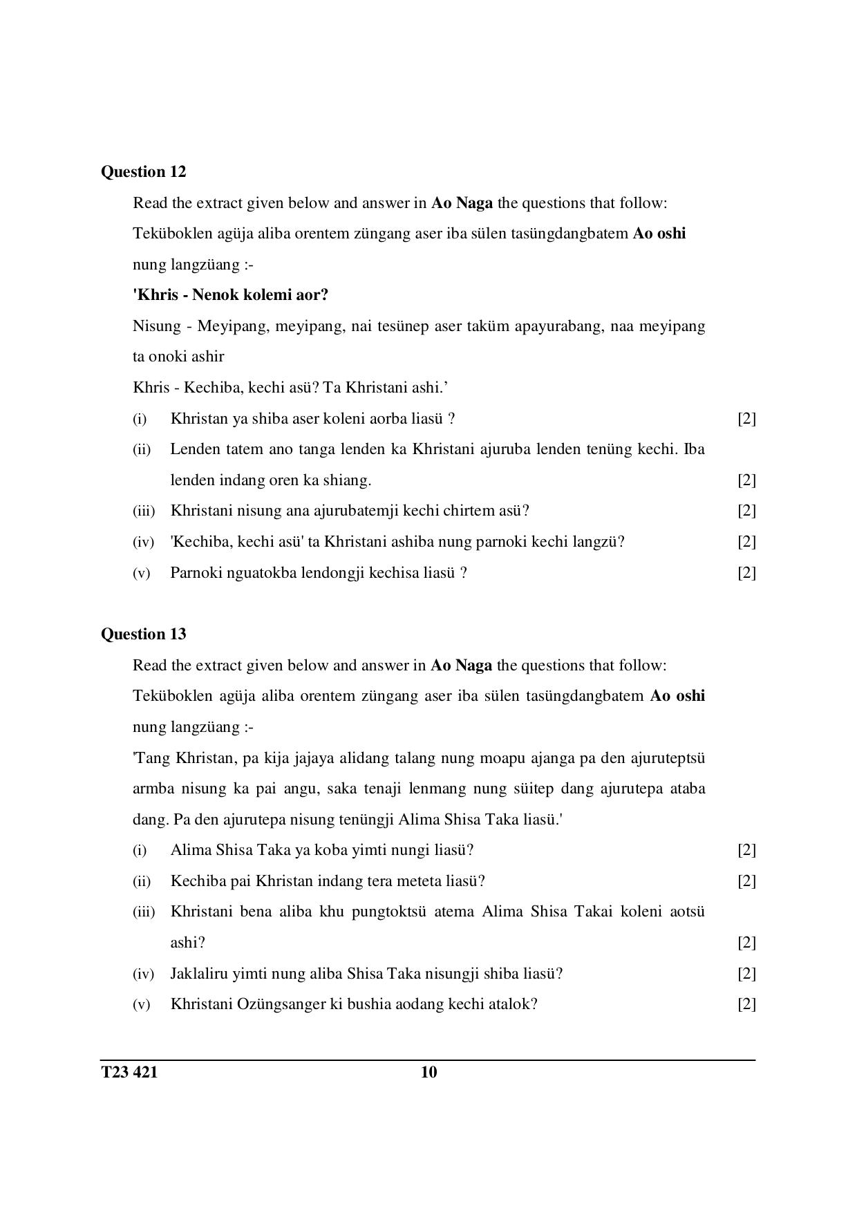 ICSE Class 10 AO NAGA 2023 Question Paper - Page 10