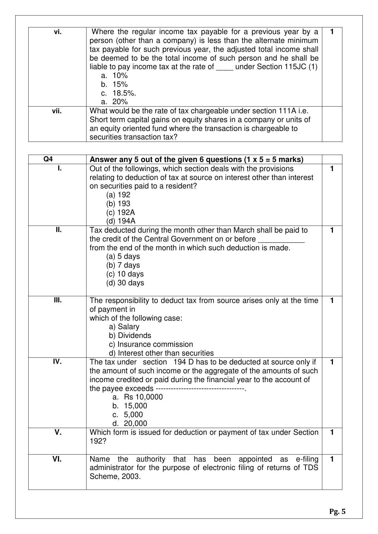 CBSE Class 12 Taxation (Skill Education) Sample Papers 2023 - Page 5