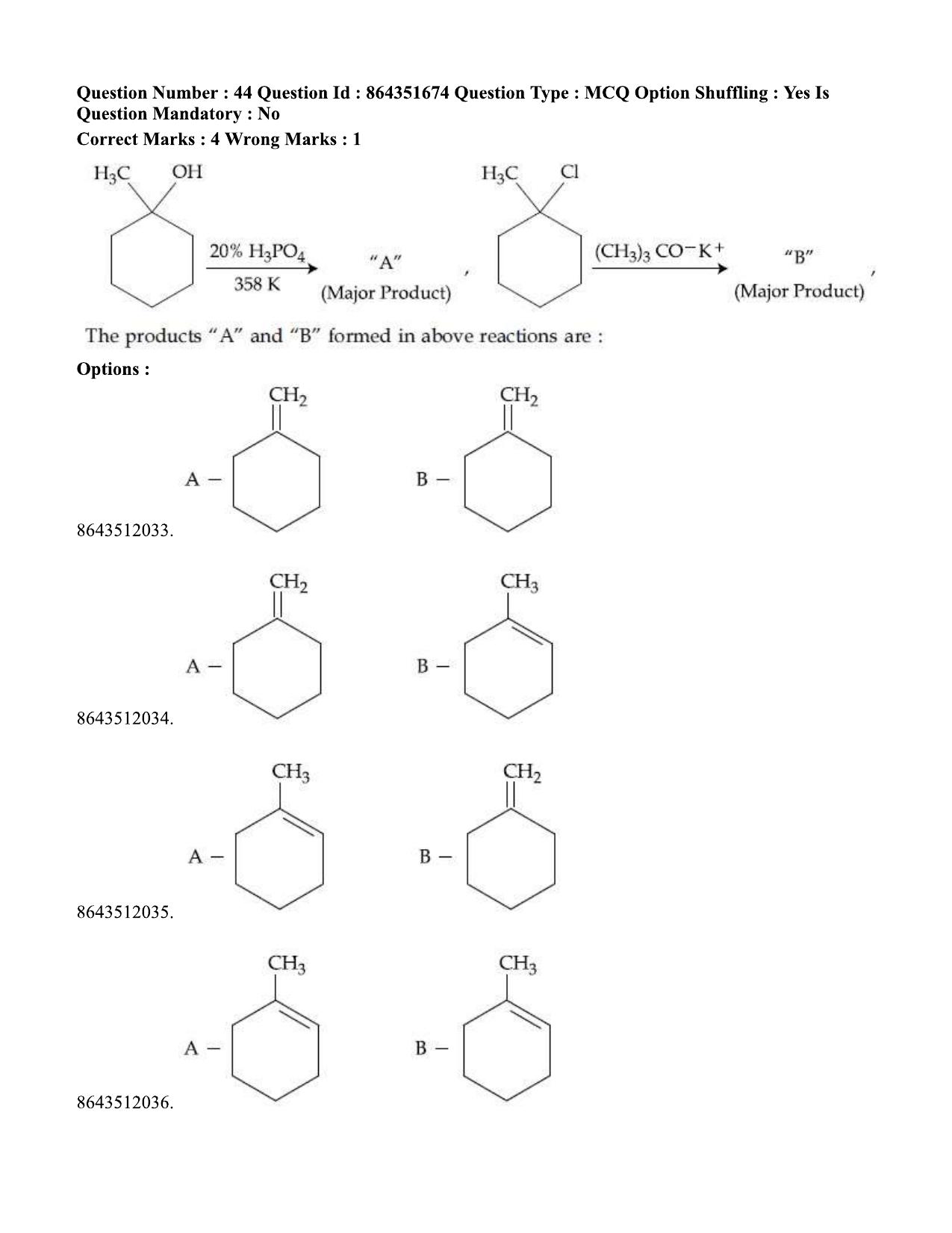 JEE Mains 2021: BTech EU (Shift 1) 16-03-2021 Question Paper - Page 50
