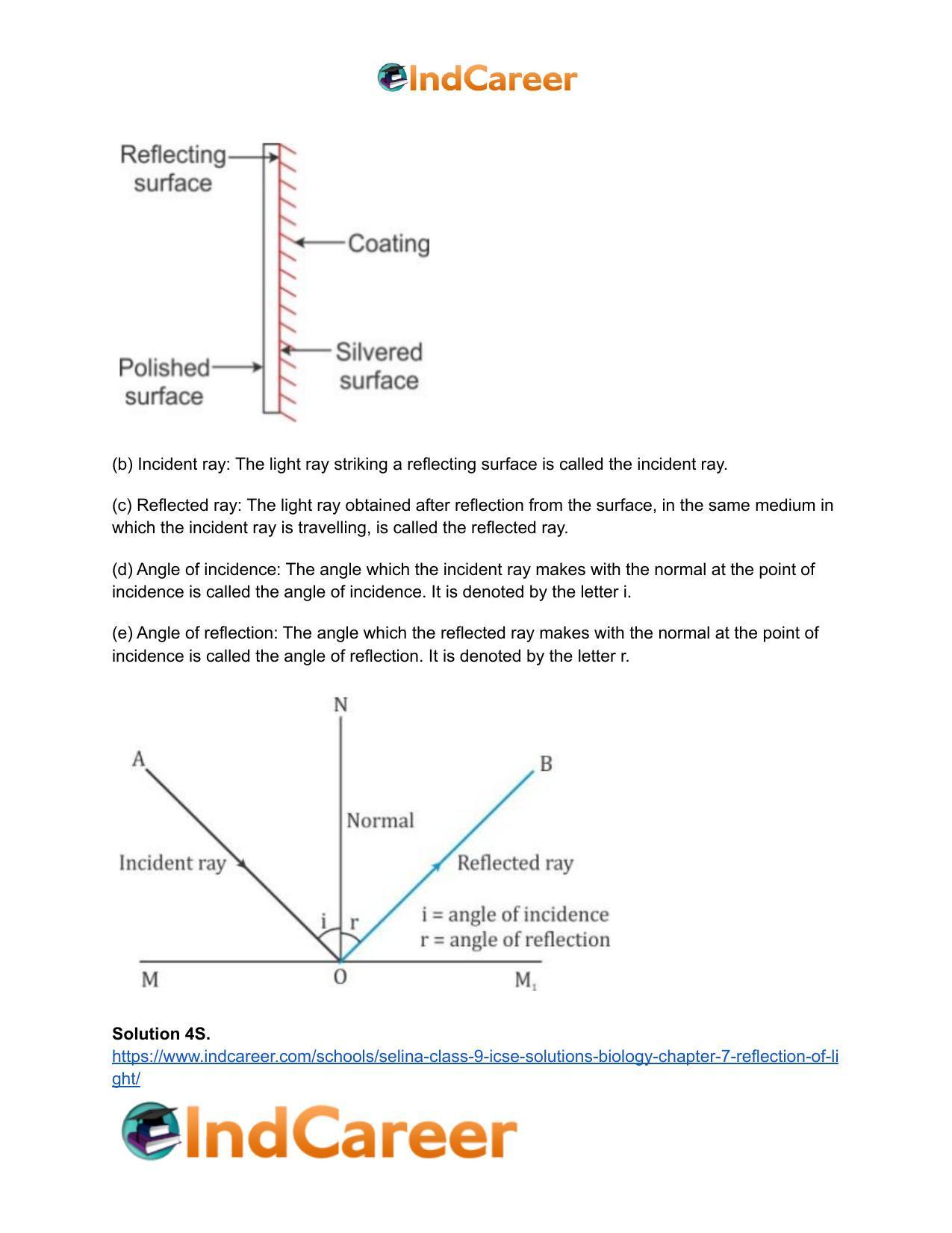 Selina Class 9 ICSE Solutions Biology : Chapter 7- Reflection of Light - Page 3