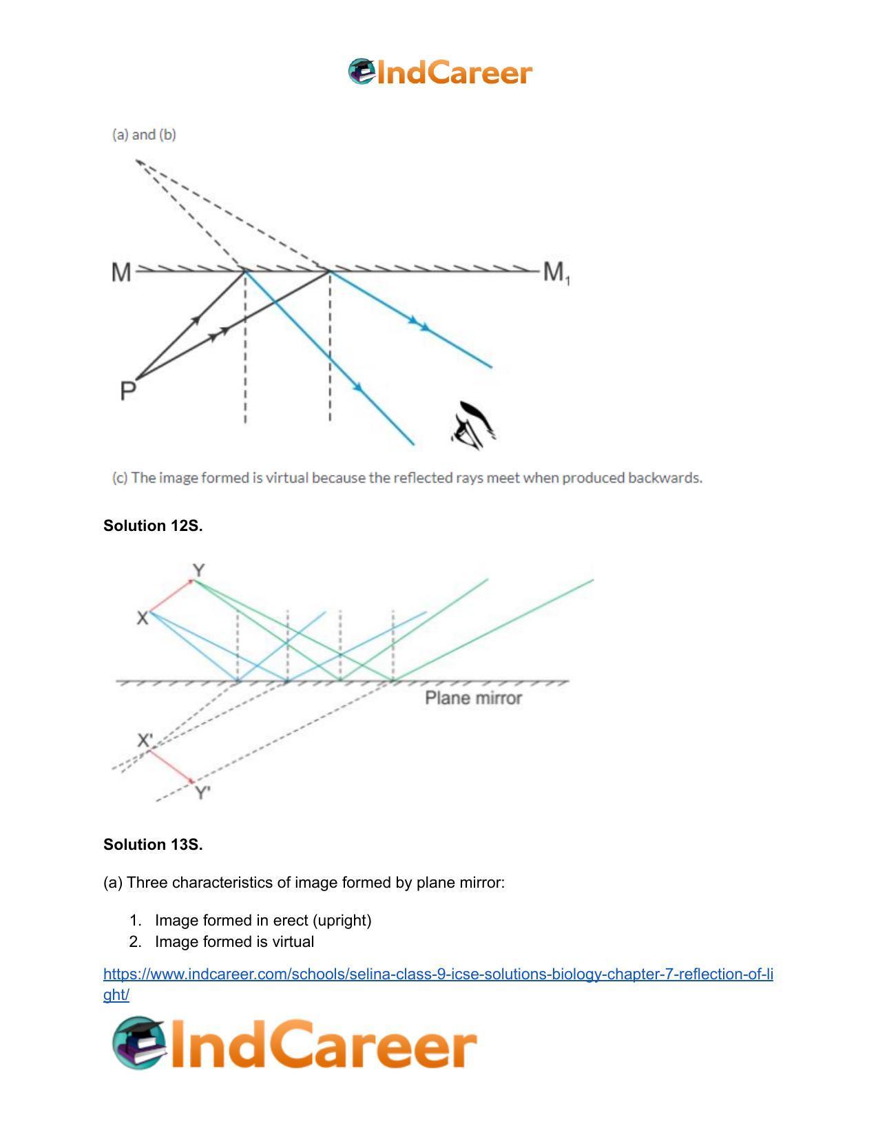 Selina Class 9 ICSE Solutions Biology : Chapter 7- Reflection of Light - Page 8