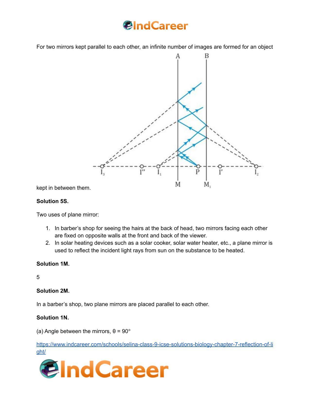 Selina Class 9 ICSE Solutions Biology : Chapter 7- Reflection of Light - Page 14