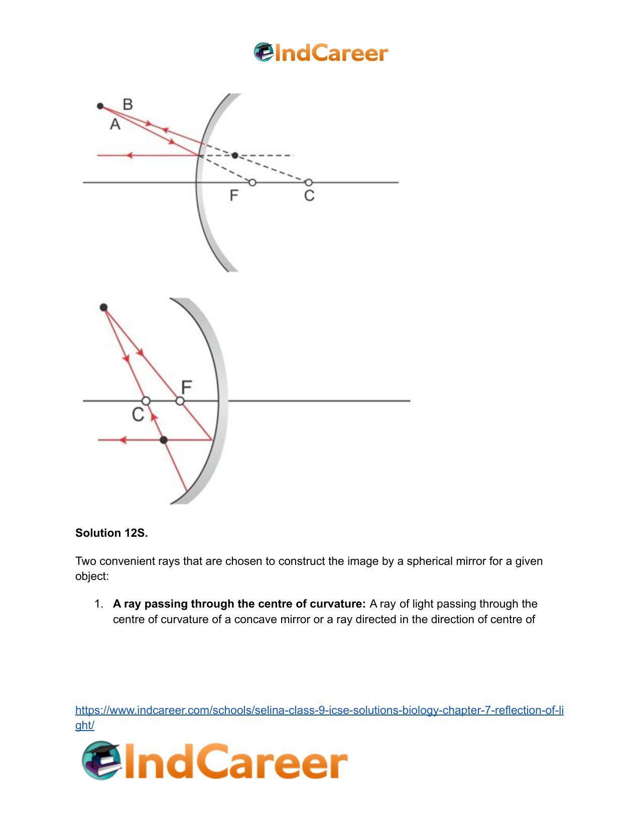 Selina Class 9 ICSE Solutions Biology : Chapter 7- Reflection of Light - Page 21