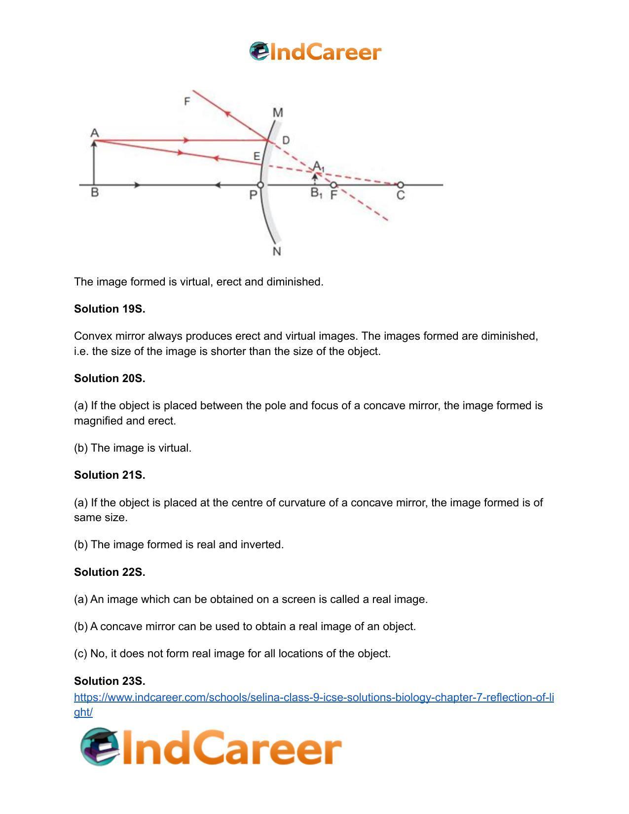 Selina Class 9 ICSE Solutions Biology : Chapter 7- Reflection of Light - Page 25