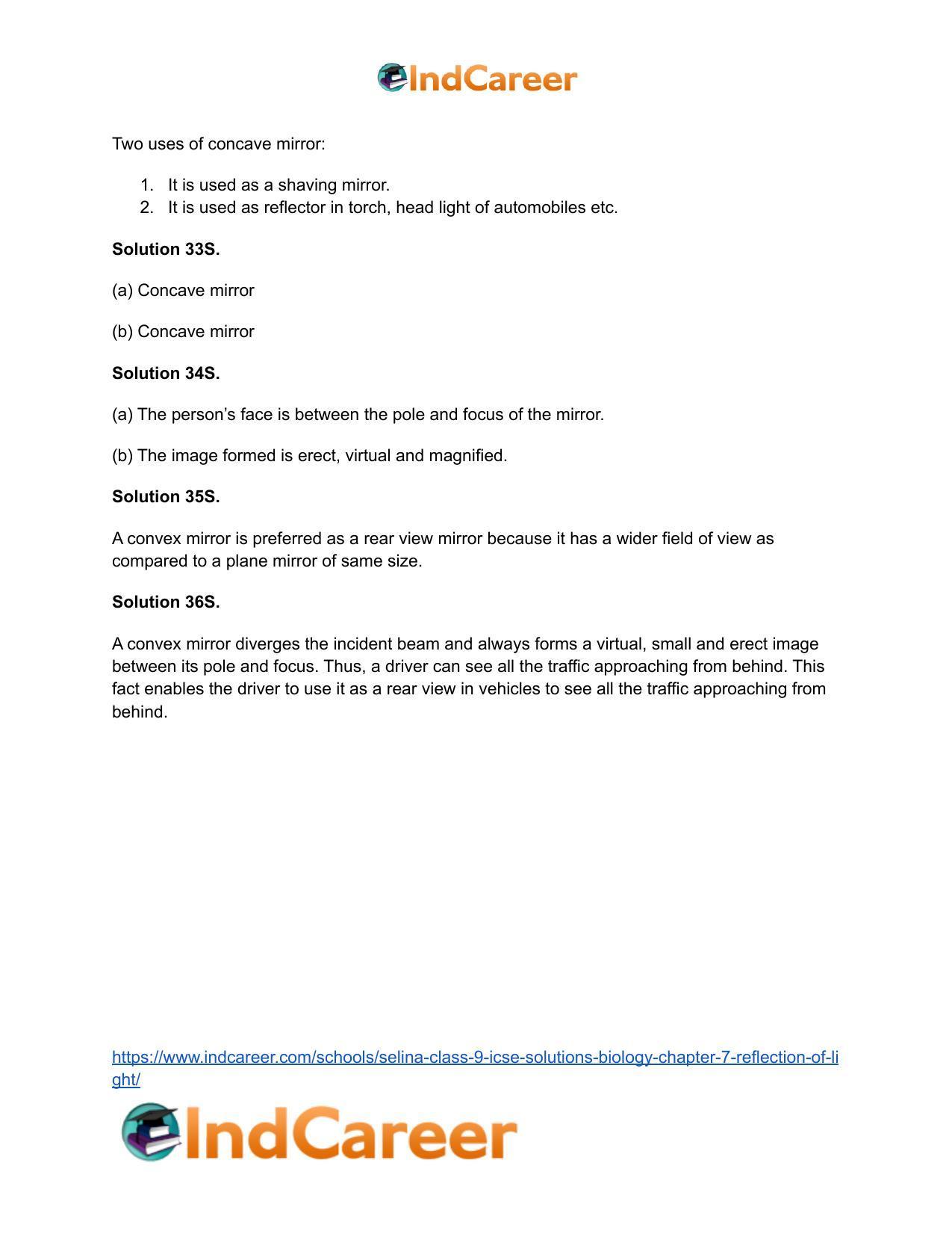 Selina Class 9 ICSE Solutions Biology : Chapter 7- Reflection of Light - Page 28