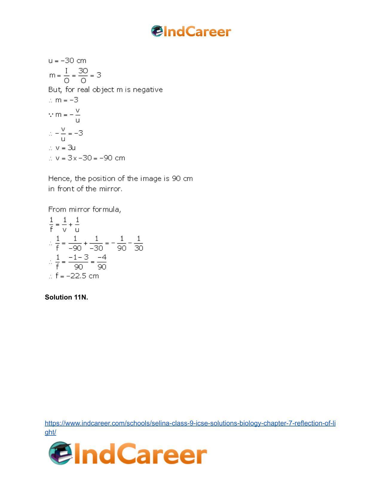 Selina Class 9 ICSE Solutions Biology : Chapter 7- Reflection of Light - Page 34