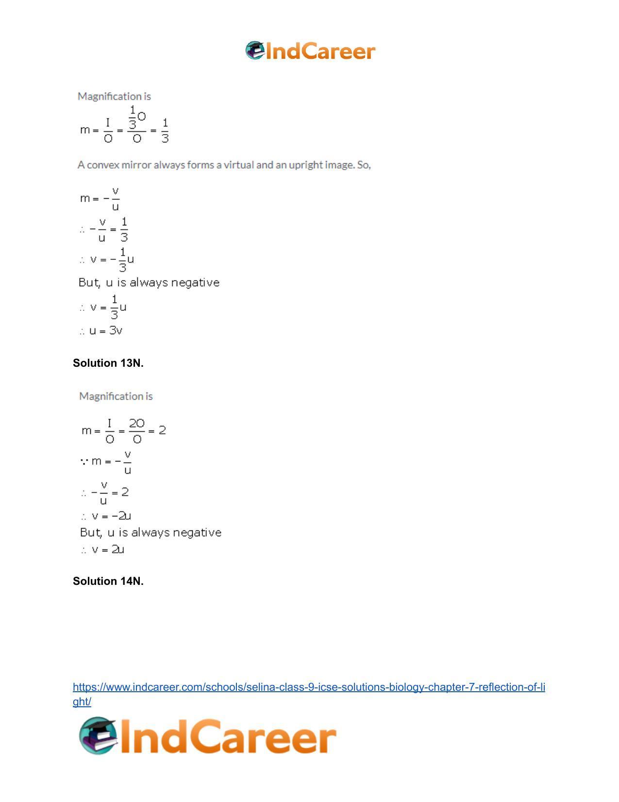 Selina Class 9 ICSE Solutions Biology : Chapter 7- Reflection of Light - Page 36