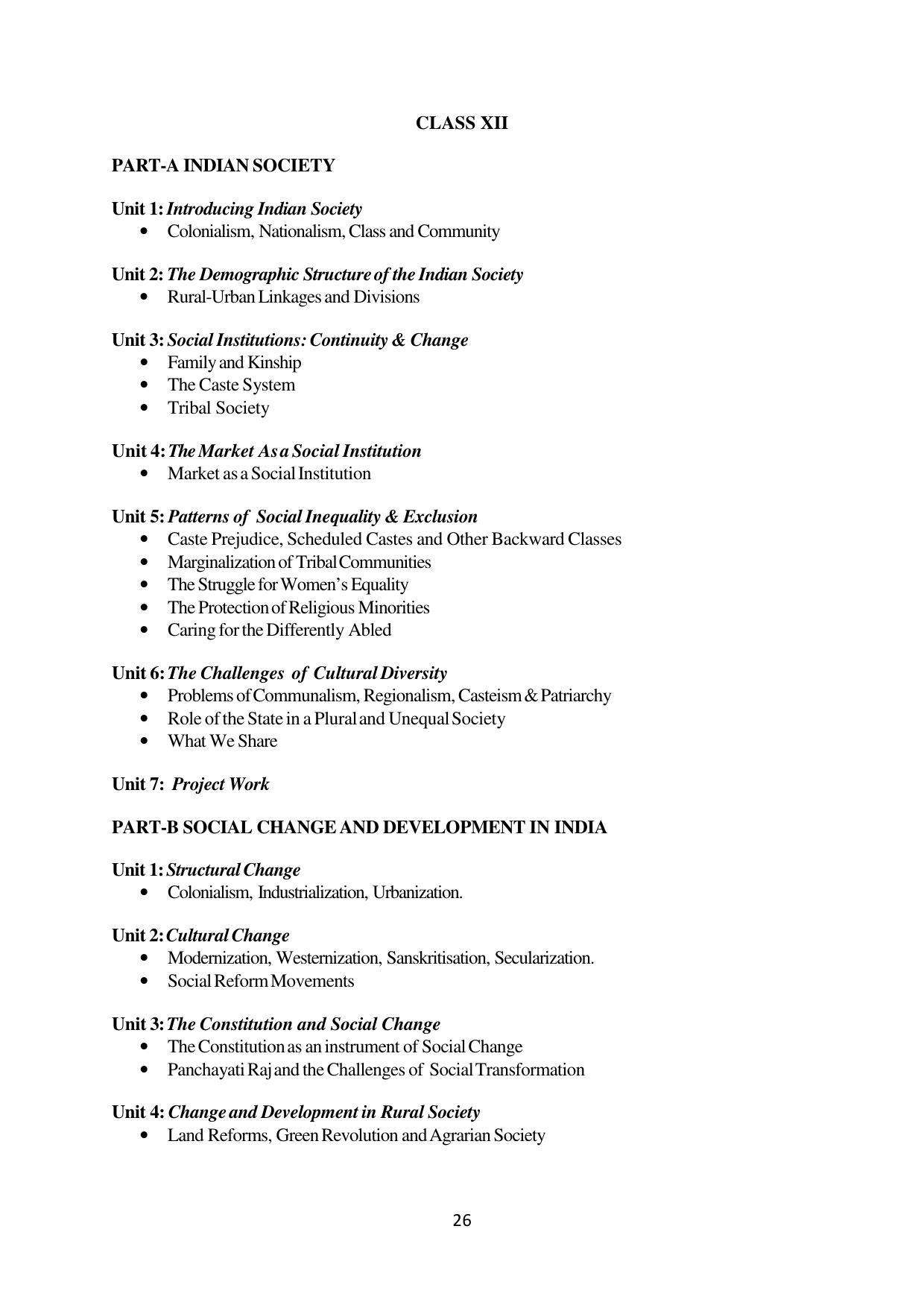 Mizoram Board (MBSE) Class 11 & 12 Syllabus - Page 31
