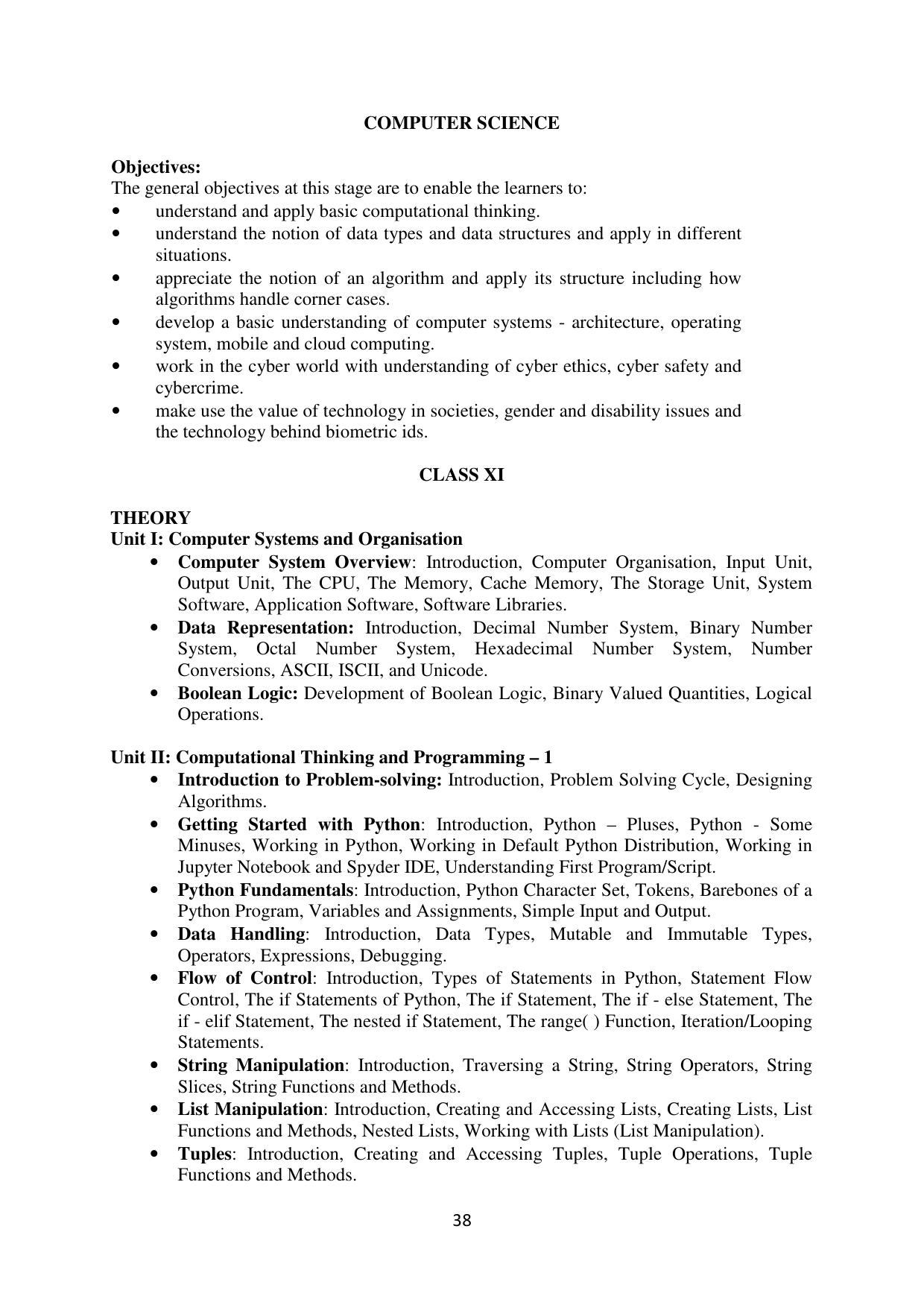 Mizoram Board (MBSE) Class 11 & 12 Syllabus - Page 43